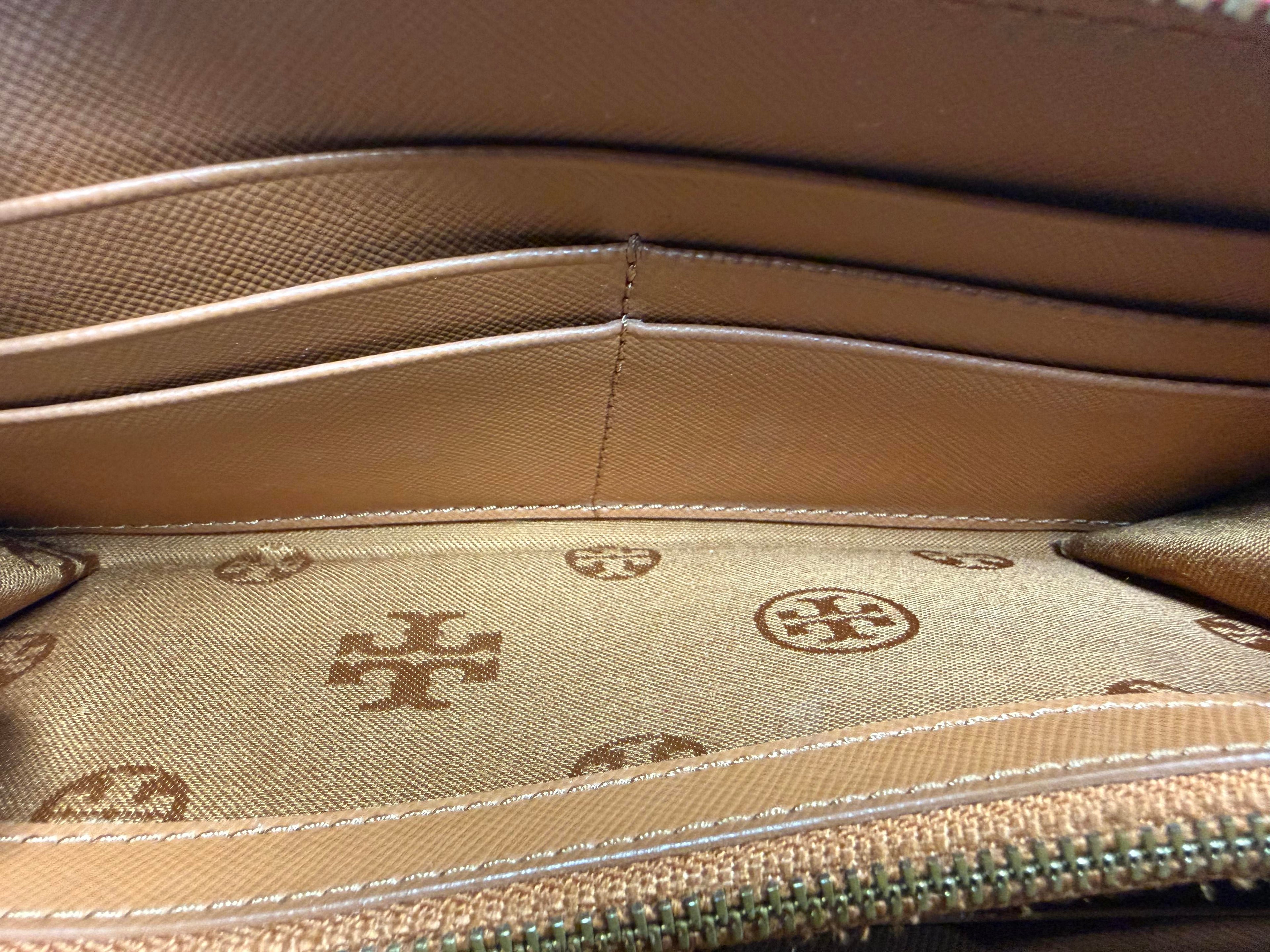 Tory Burch Red Leather Robinson Zip-Around Continental Wallet