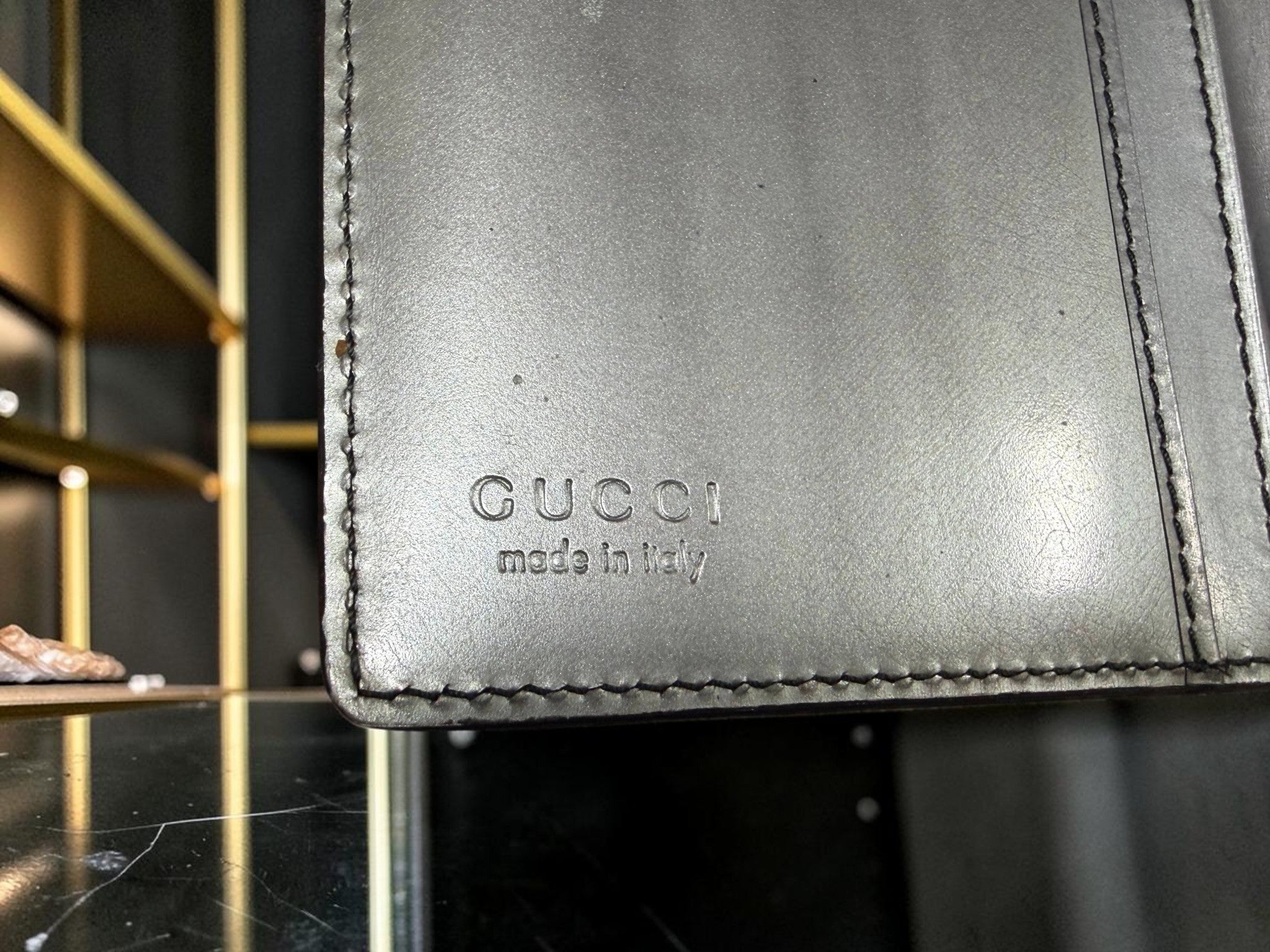 Vintage Gucci Metallic Silver Leather Long Wallet