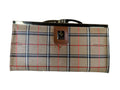 Rare Vintage Ferrari leather Long Wallet in House Check Canvas