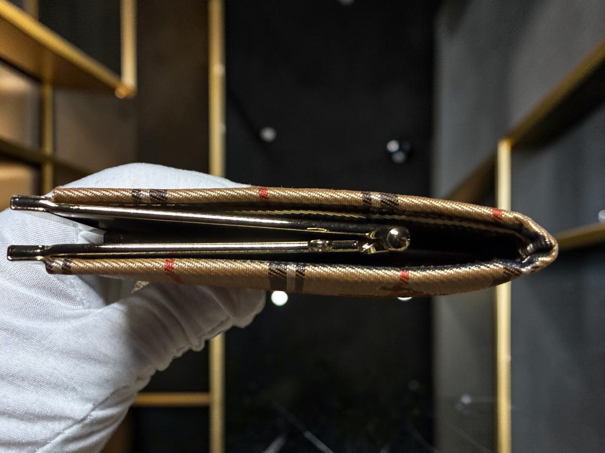 Rare Vintage Ferrari Long Wallet in House Check Canvas