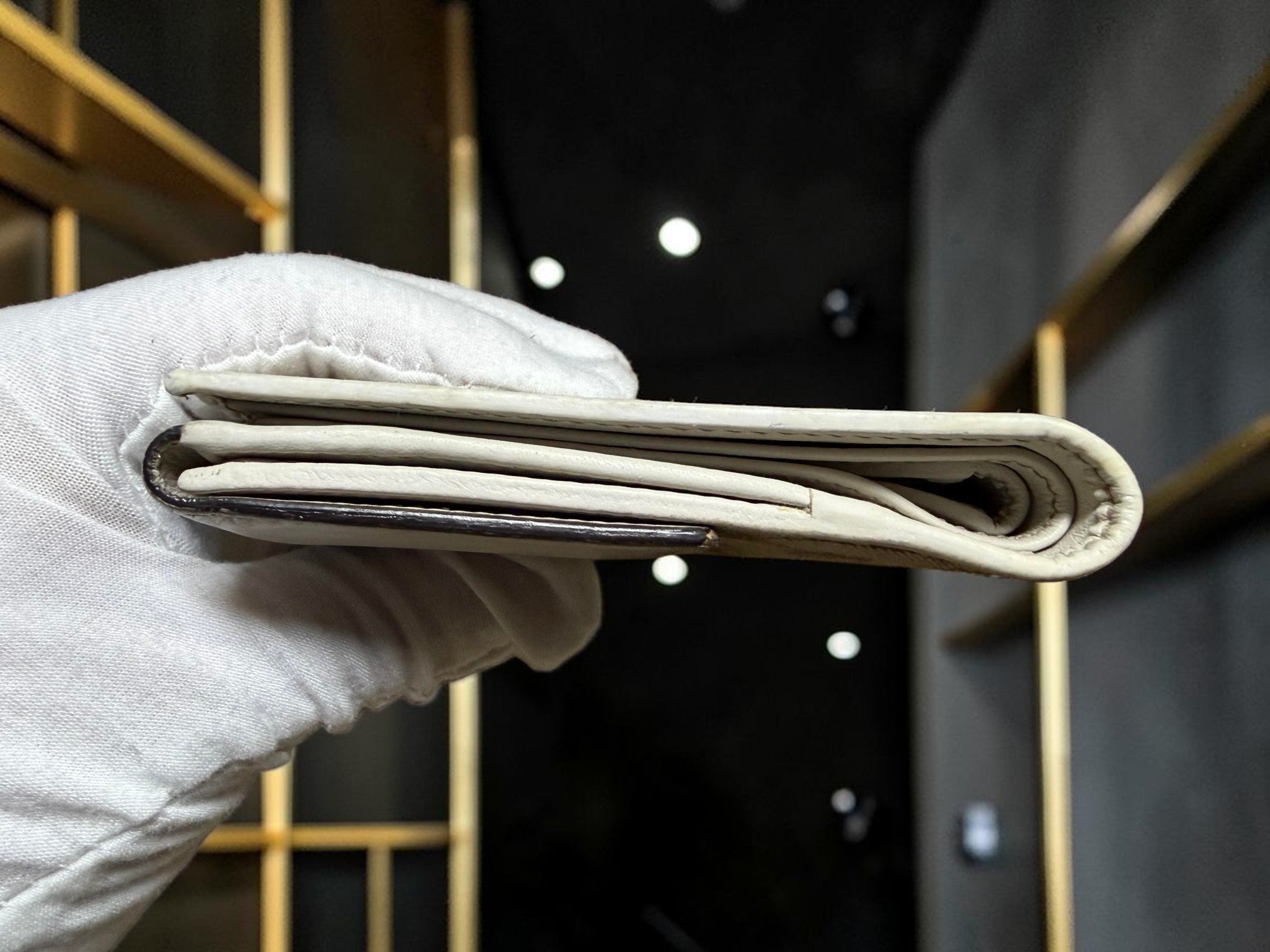 Gucci GG Canvas & White Leather Bifold Wallet with Heart Logo