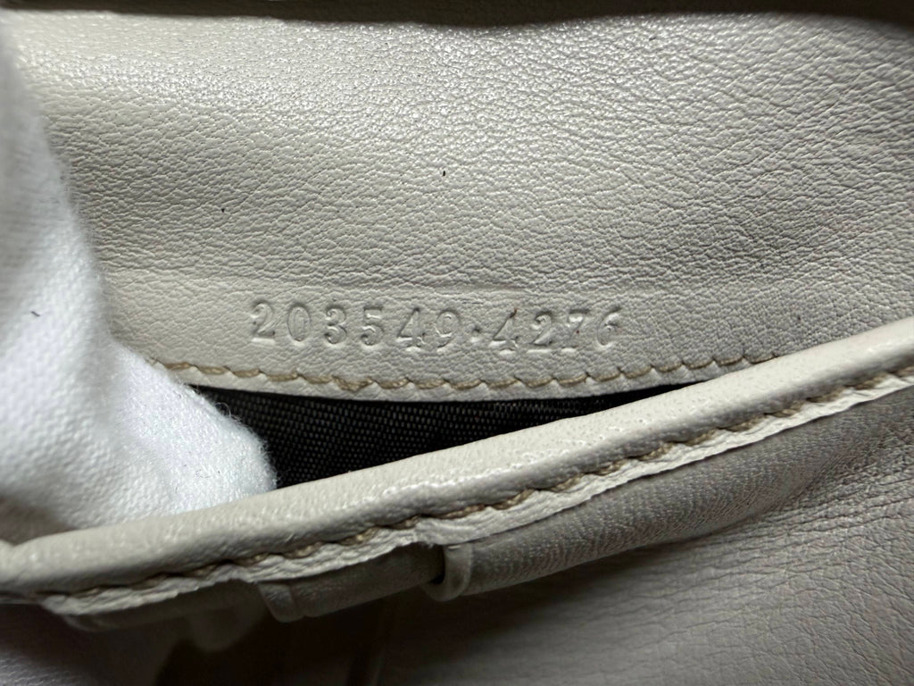 Gucci GG Canvas & White Leather Bifold Wallet with Heart Logo