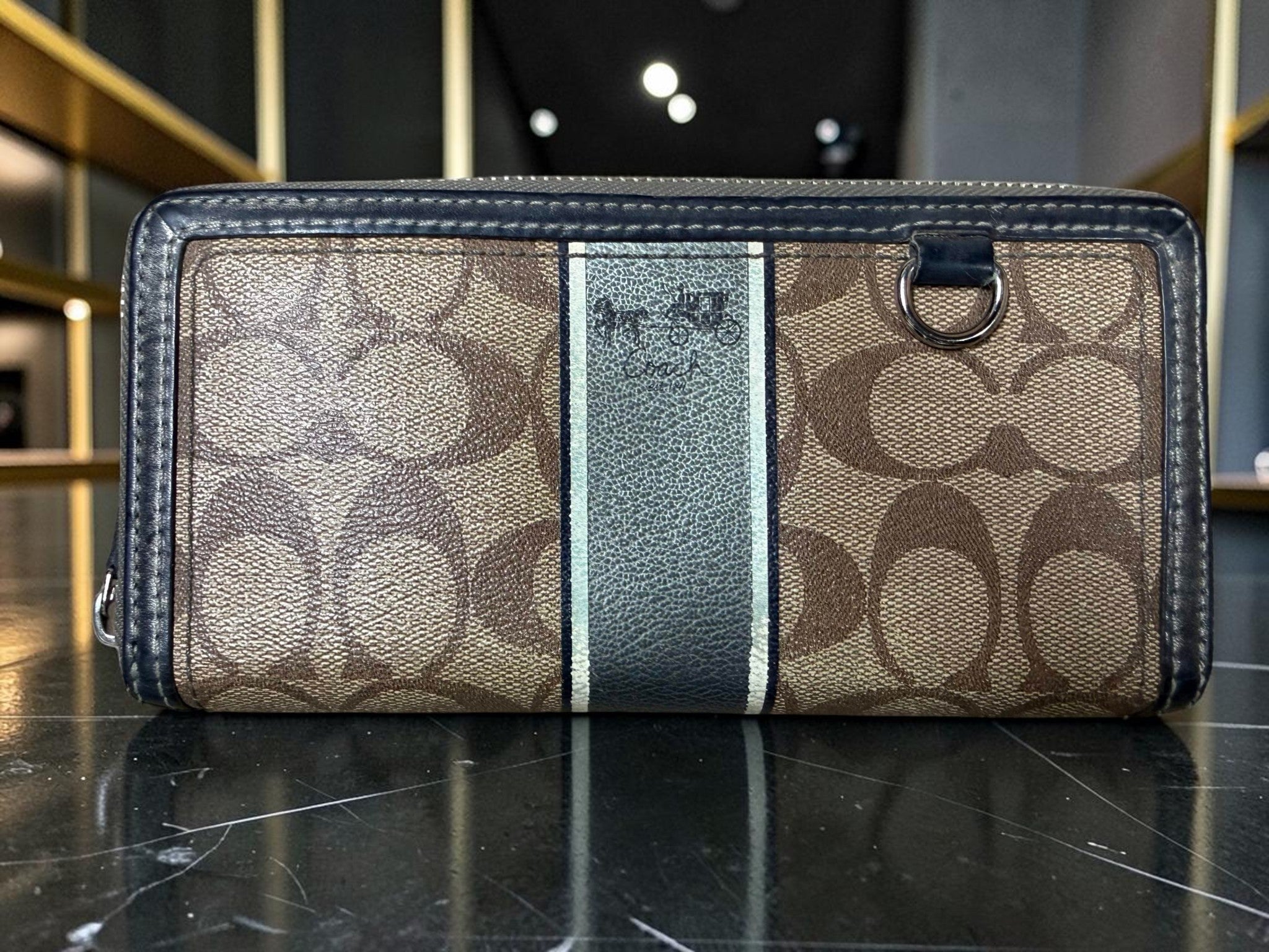 Coach Heritage Stripe Signature Long Wallet