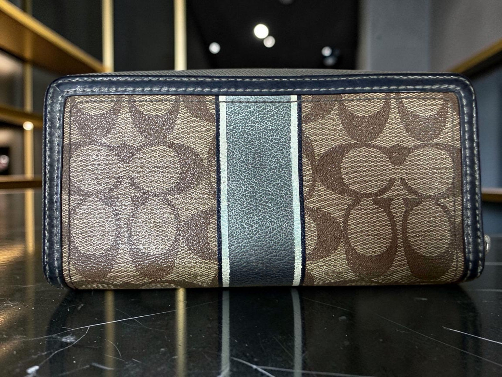 Coach Heritage Stripe Signature Long Wallet