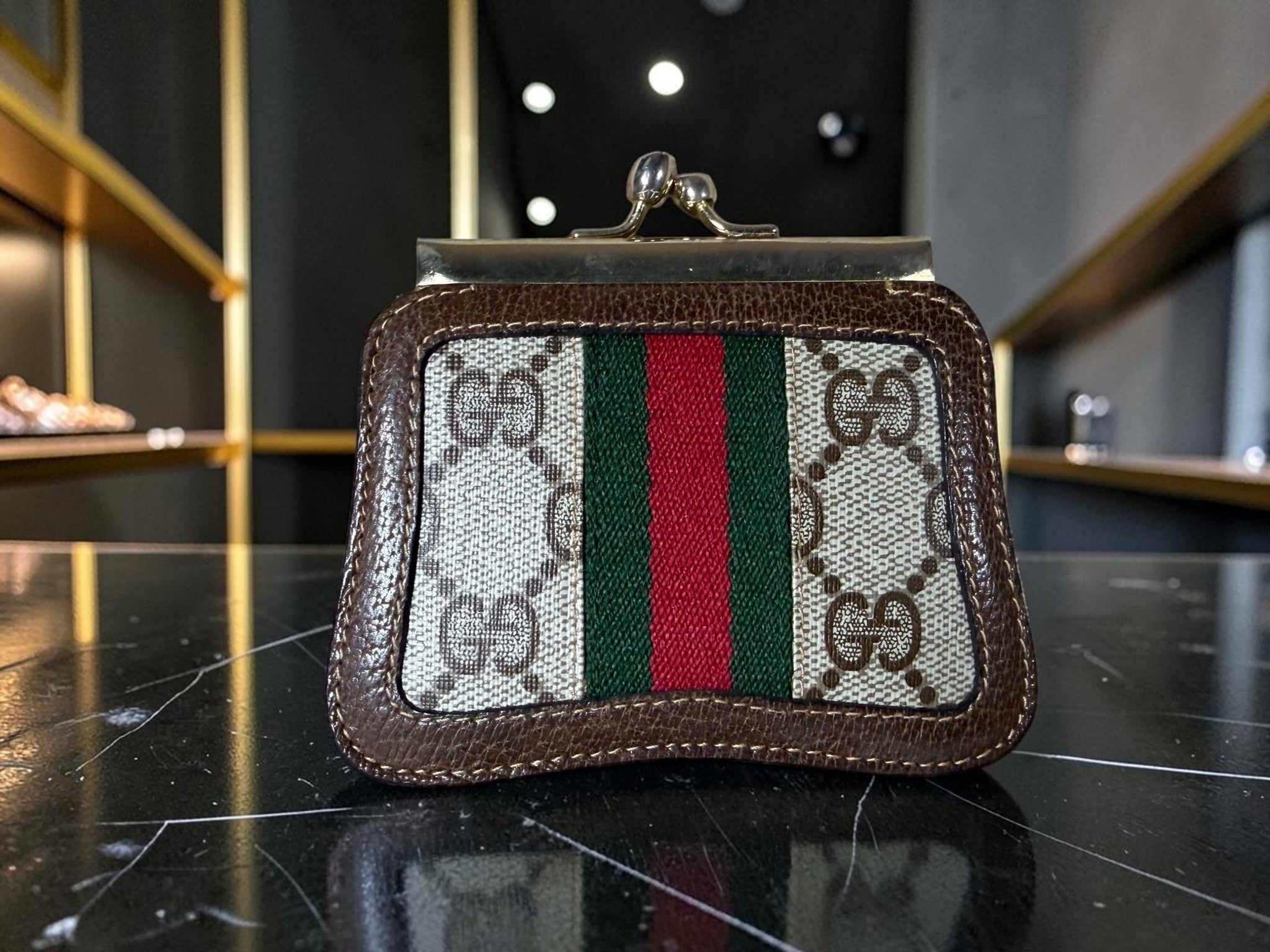 Vintage Gucci Sherry Line GG Supreme Coin Purse