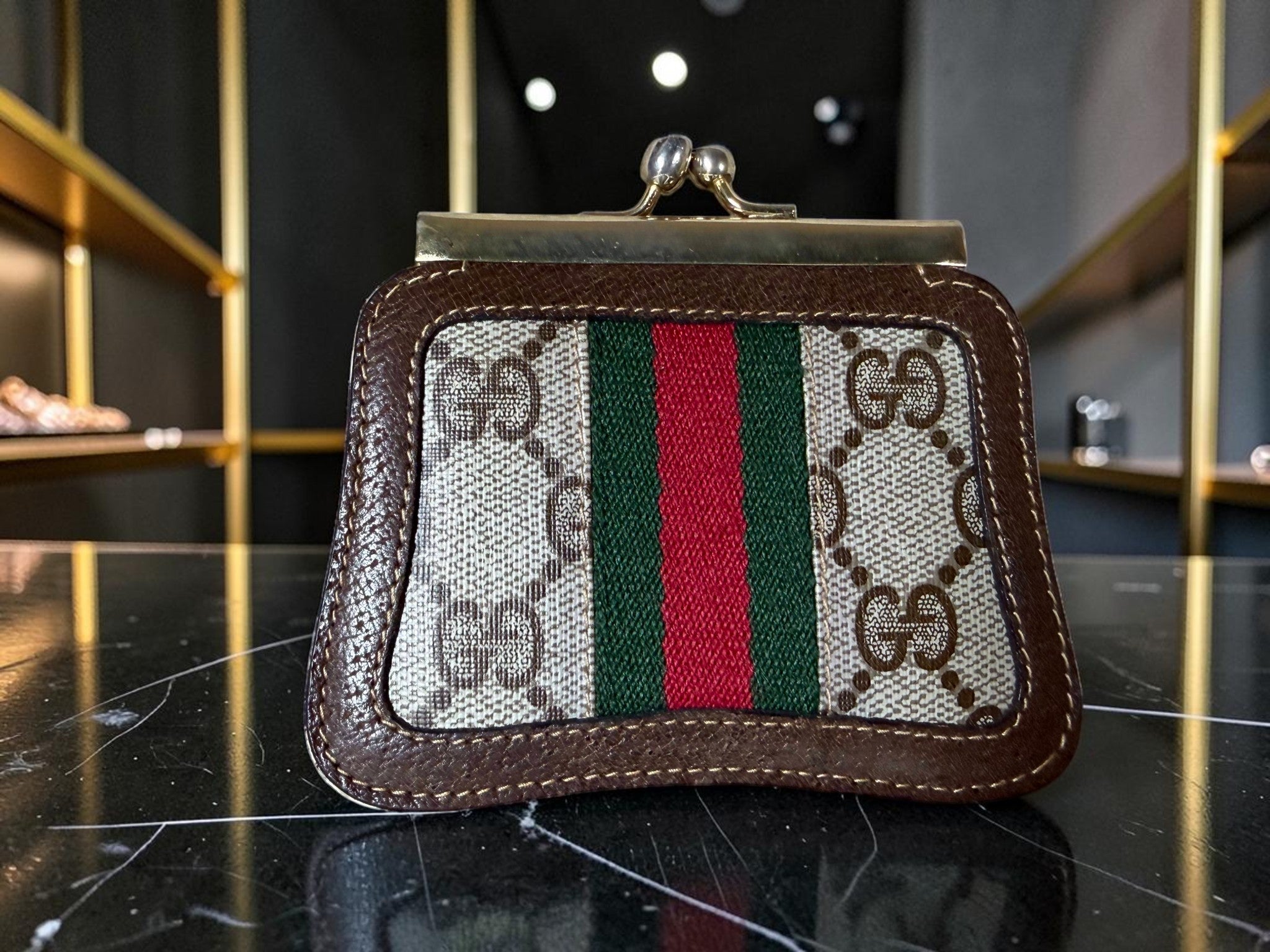 Vintage Gucci Sherry Line GG Supreme Coin Purse