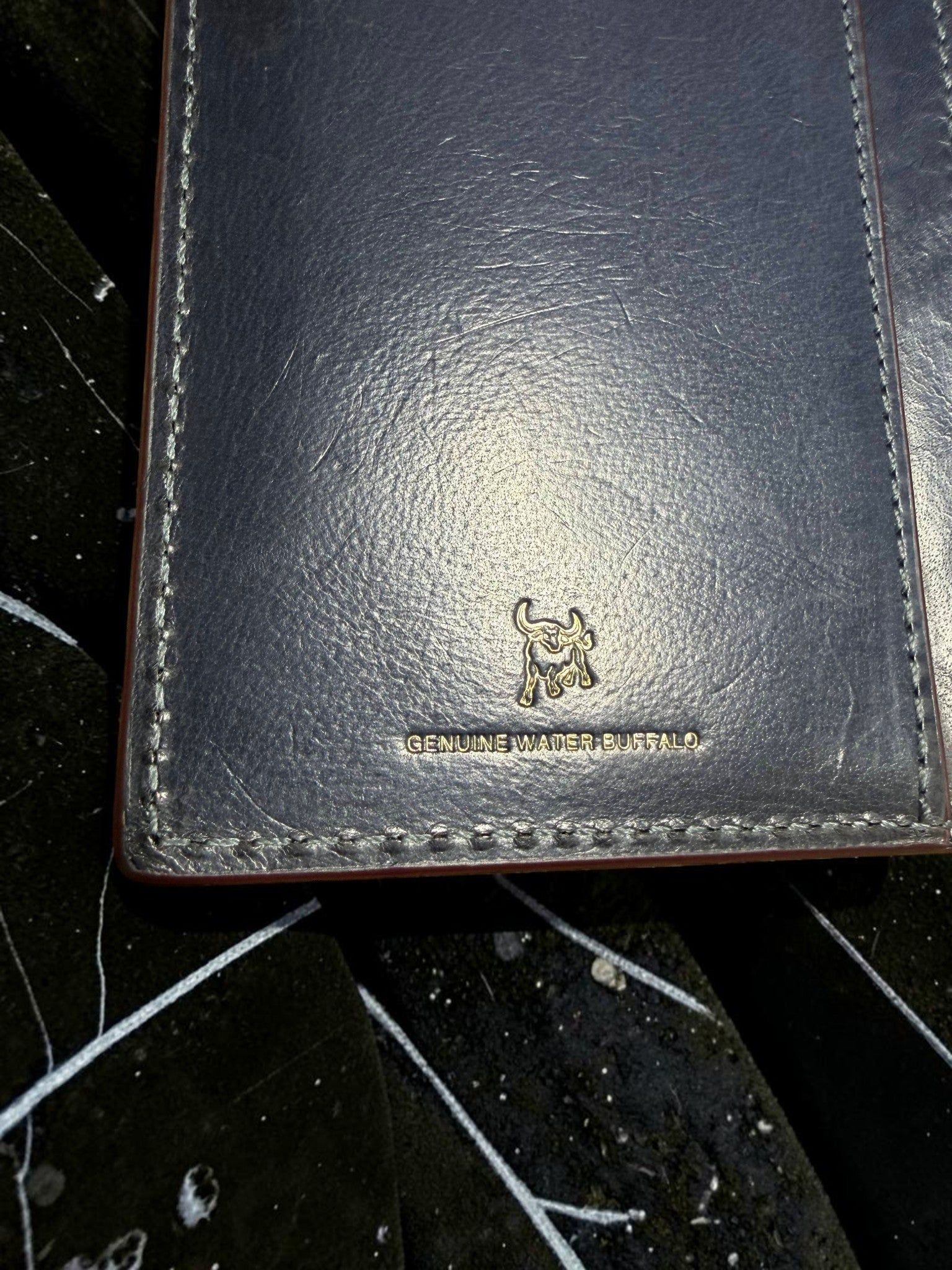 Coach Genuine Water Buffalo Leather Continental/Breast Wallet in Navy