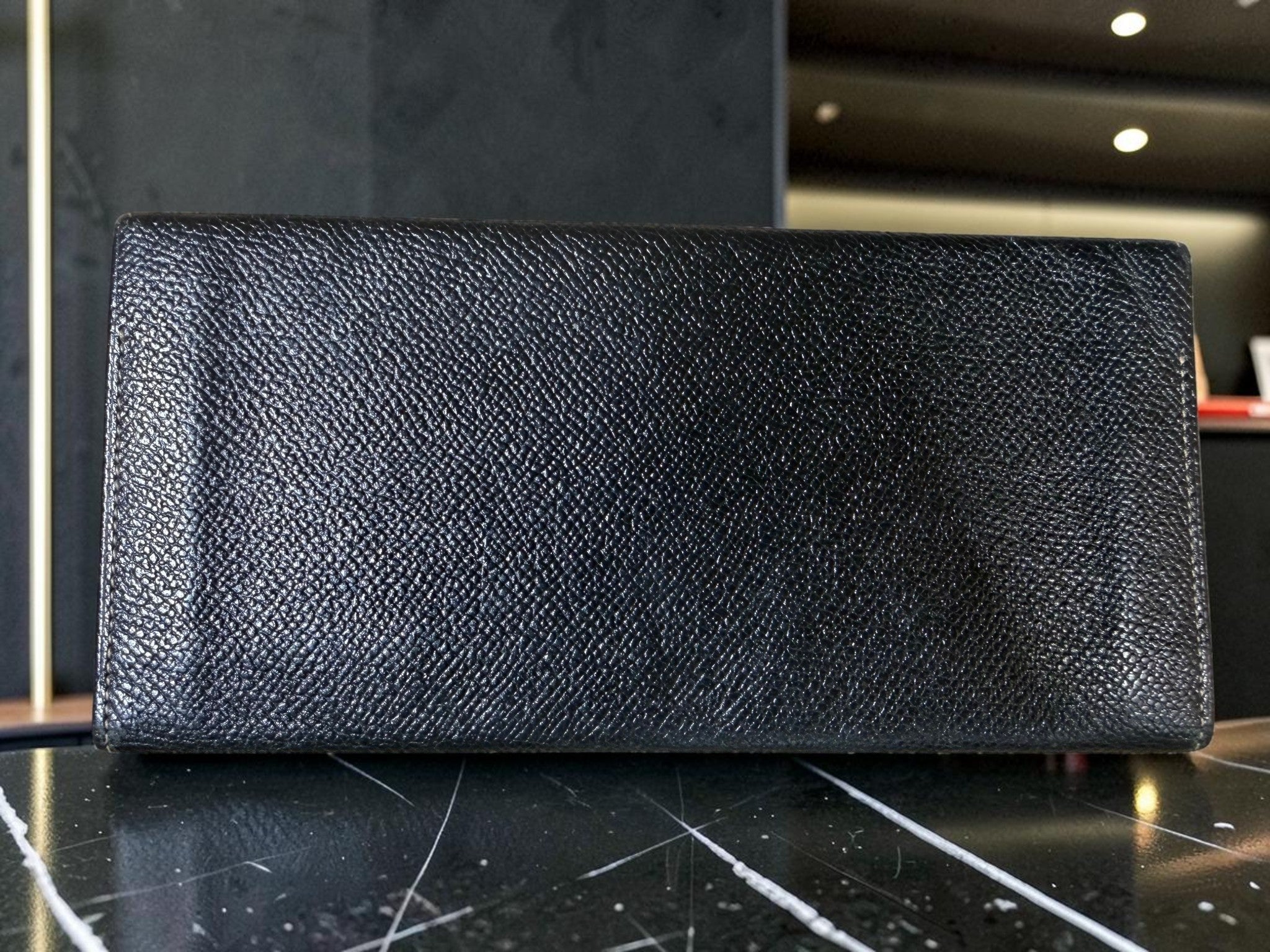 Givenchy Black Pebbled Leather Continental Wallet