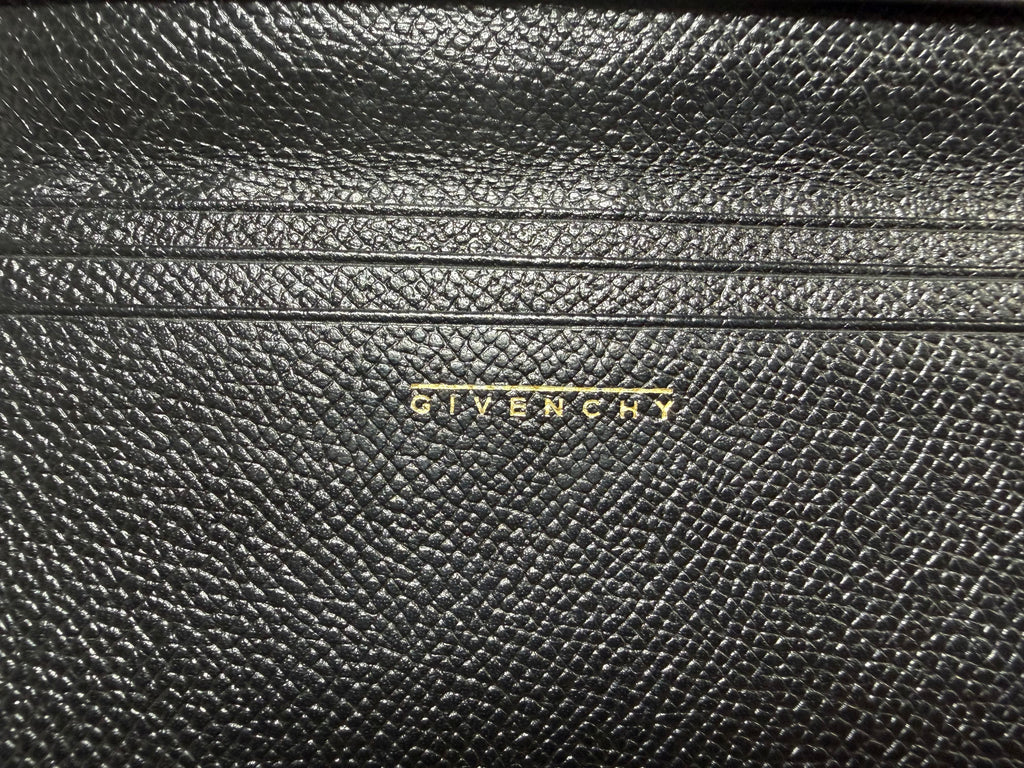 Givenchy Black Pebbled Leather Continental Wallet