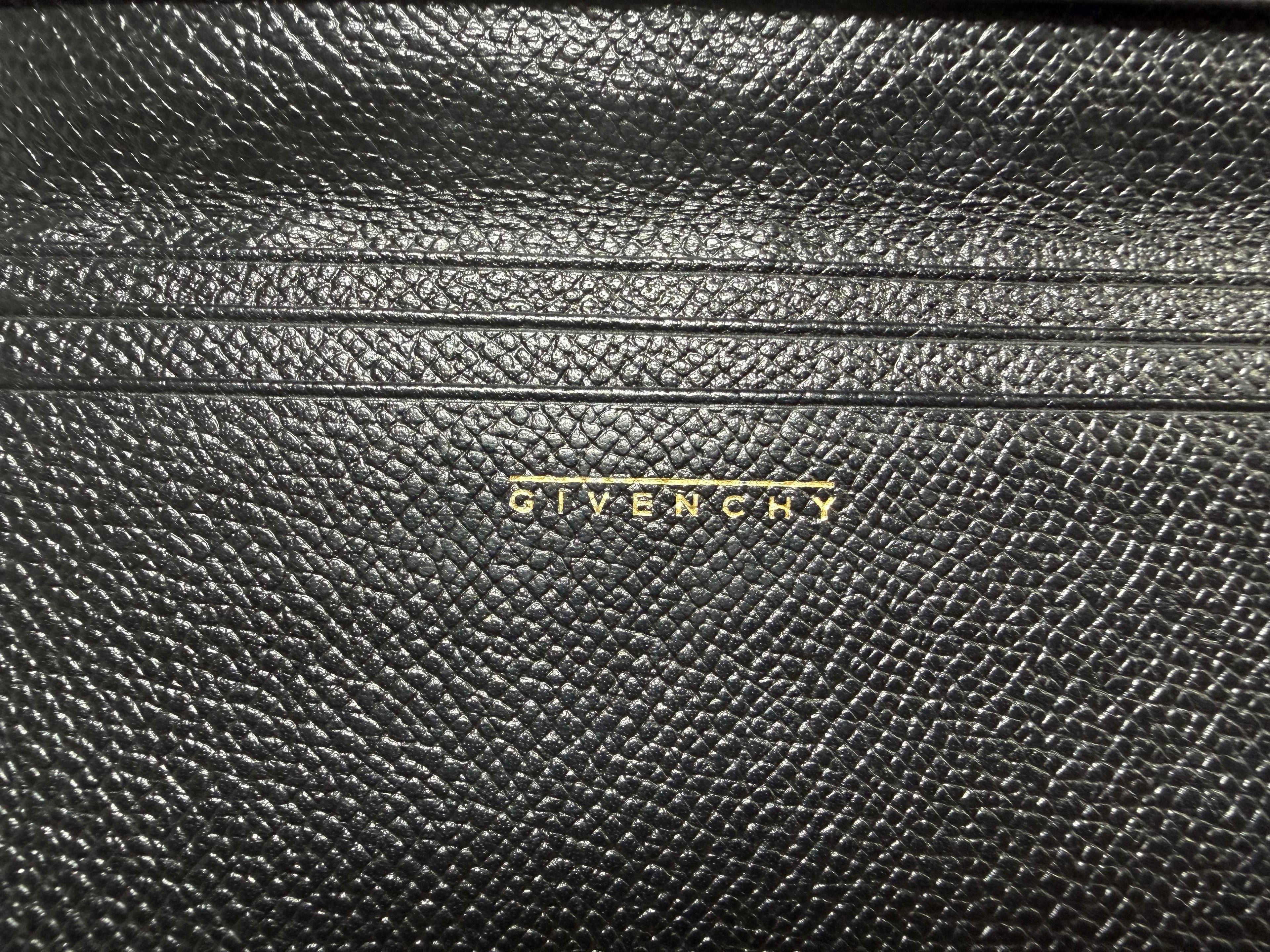 Givenchy Black Pebbled Leather Continental Wallet