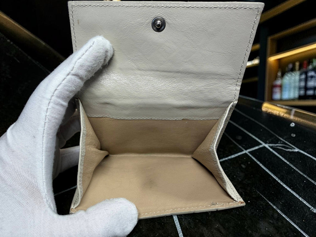 Bottega Veneta Grey Intrecciato Leather Flower Wallet