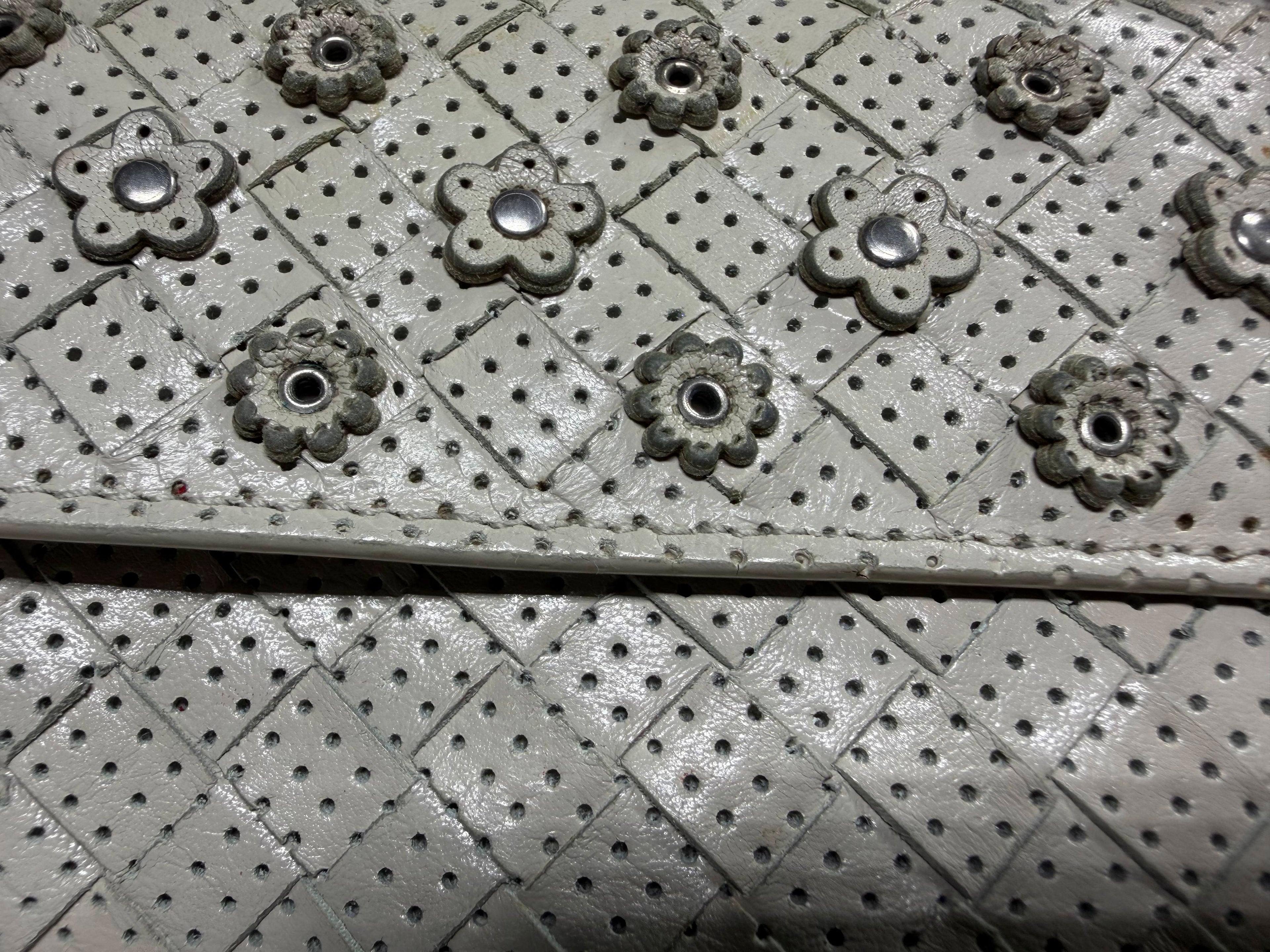 Bottega Veneta Grey Intrecciato Leather Flower Wallet