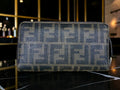 Fendi Zucca Canvas Zip-Around Continental Wallet