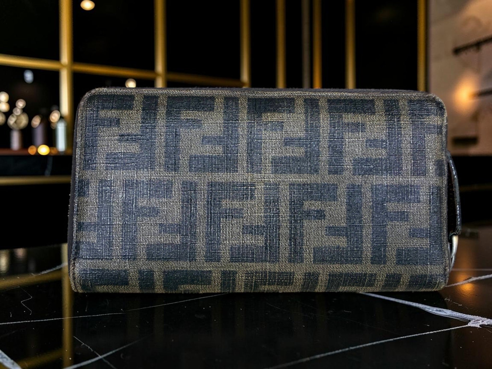 Fendi Zucca Canvas Zip-Around Continental Wallet