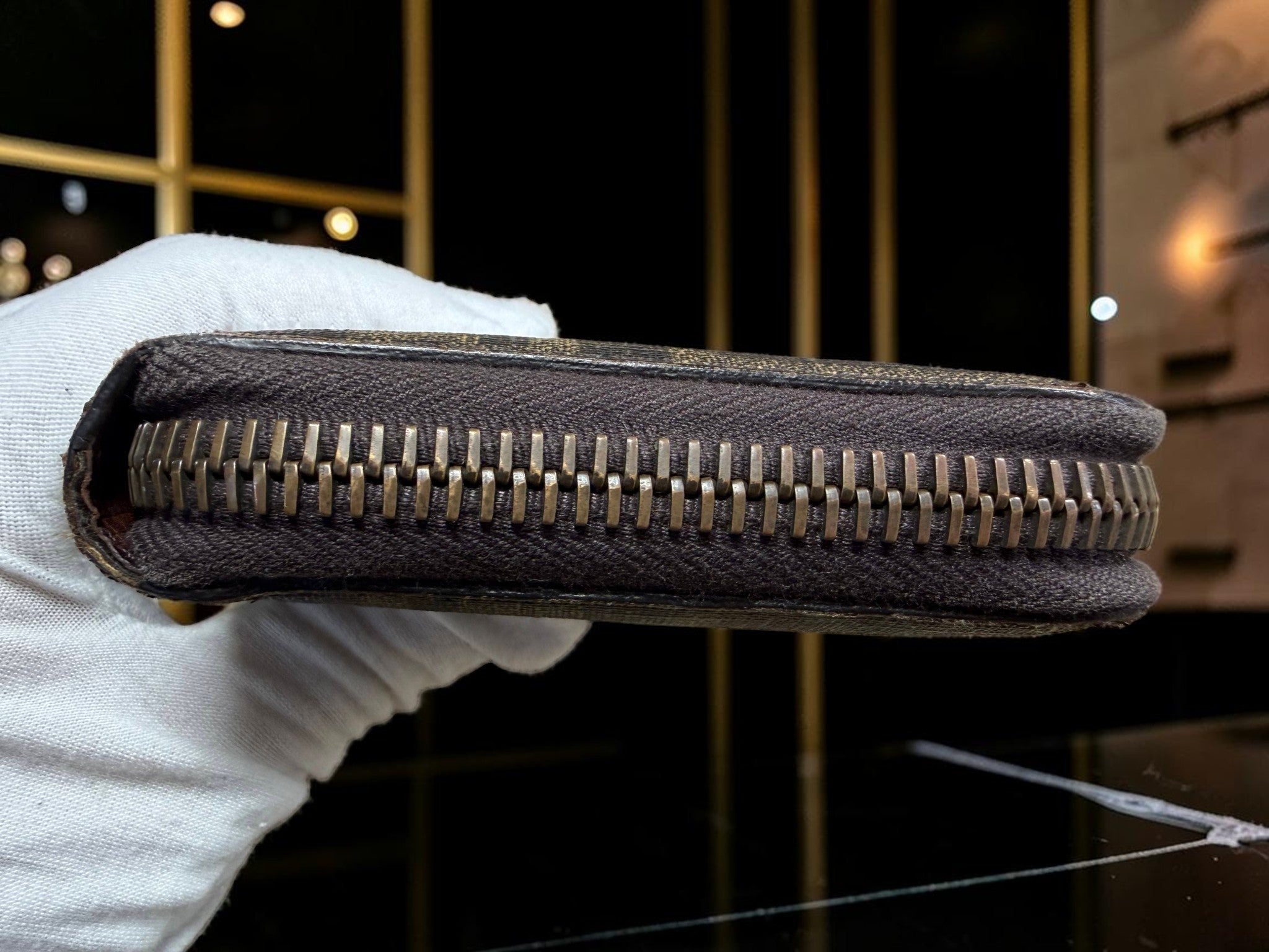 Fendi Zucca Canvas Zip-Around Continental Wallet