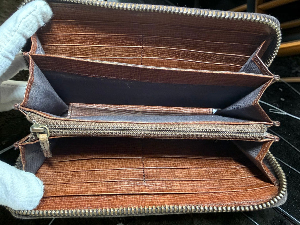 Fendi Zucca Canvas Zip-Around Continental Wallet