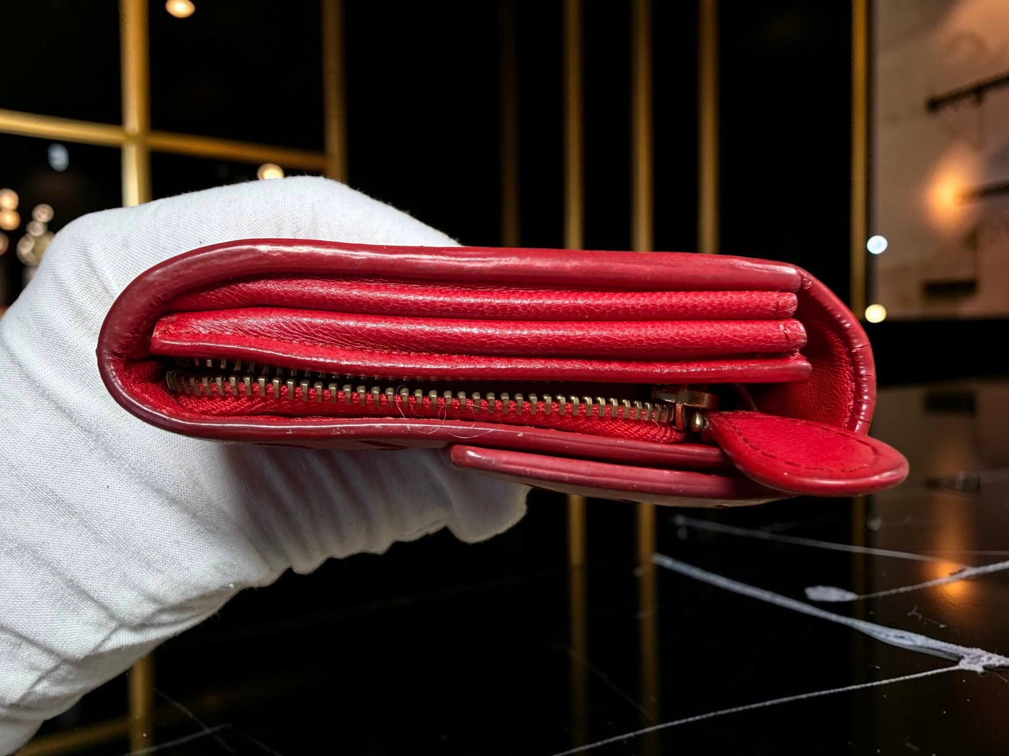 Bottega Veneta Intrecciato Red Leather Continental Wallet purse