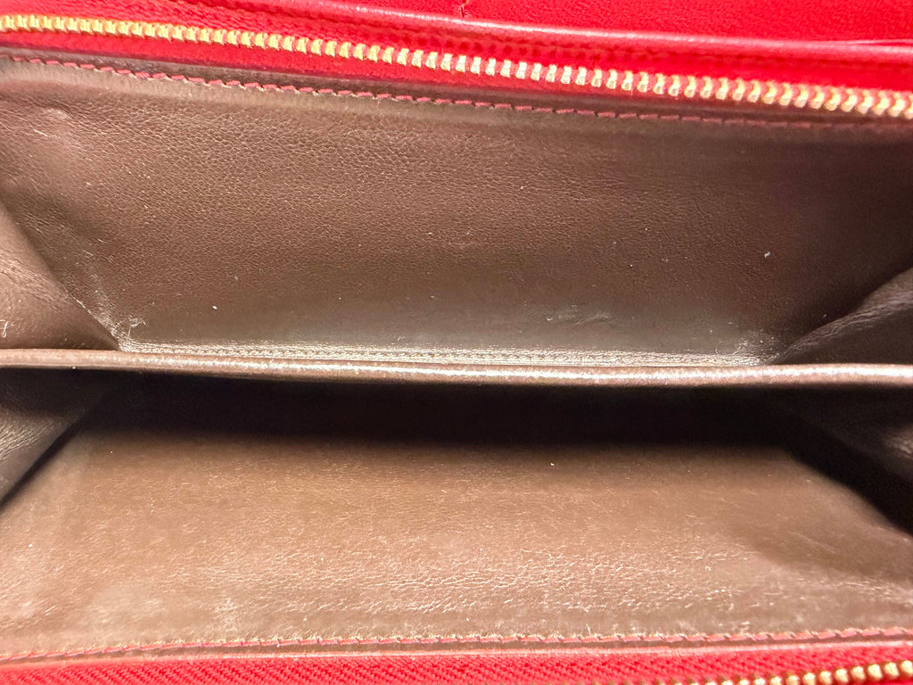 Bottega Veneta Intrecciato Red Leather Continental Wallet purse