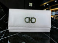 Salvatore Ferragamo Gancini Light Pink Saffiano Continental Trifold Wallet