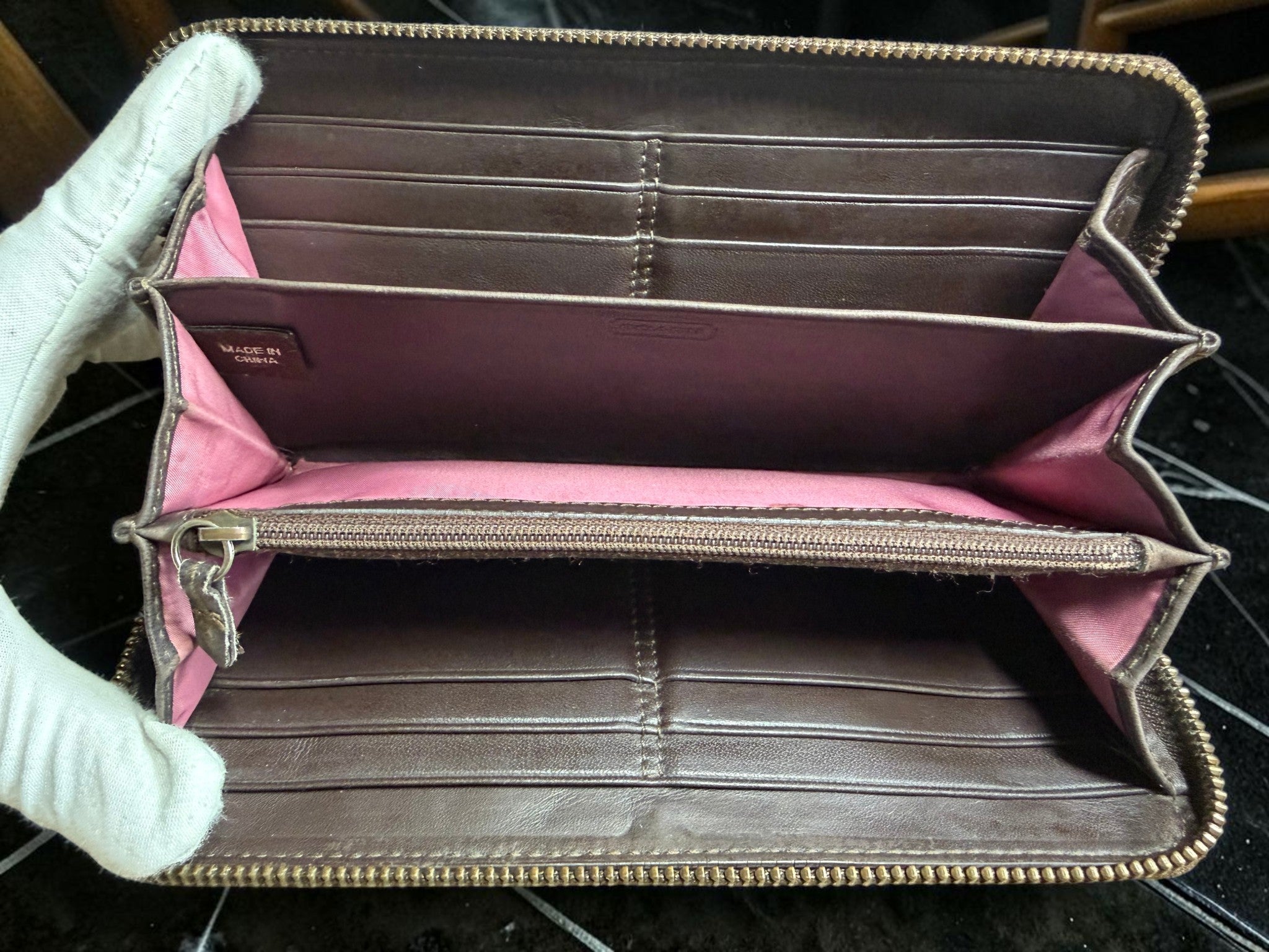 Coach Y2K Zoe Patchwork Zip-Around Continental Wallet (Rare Leopard / Python)