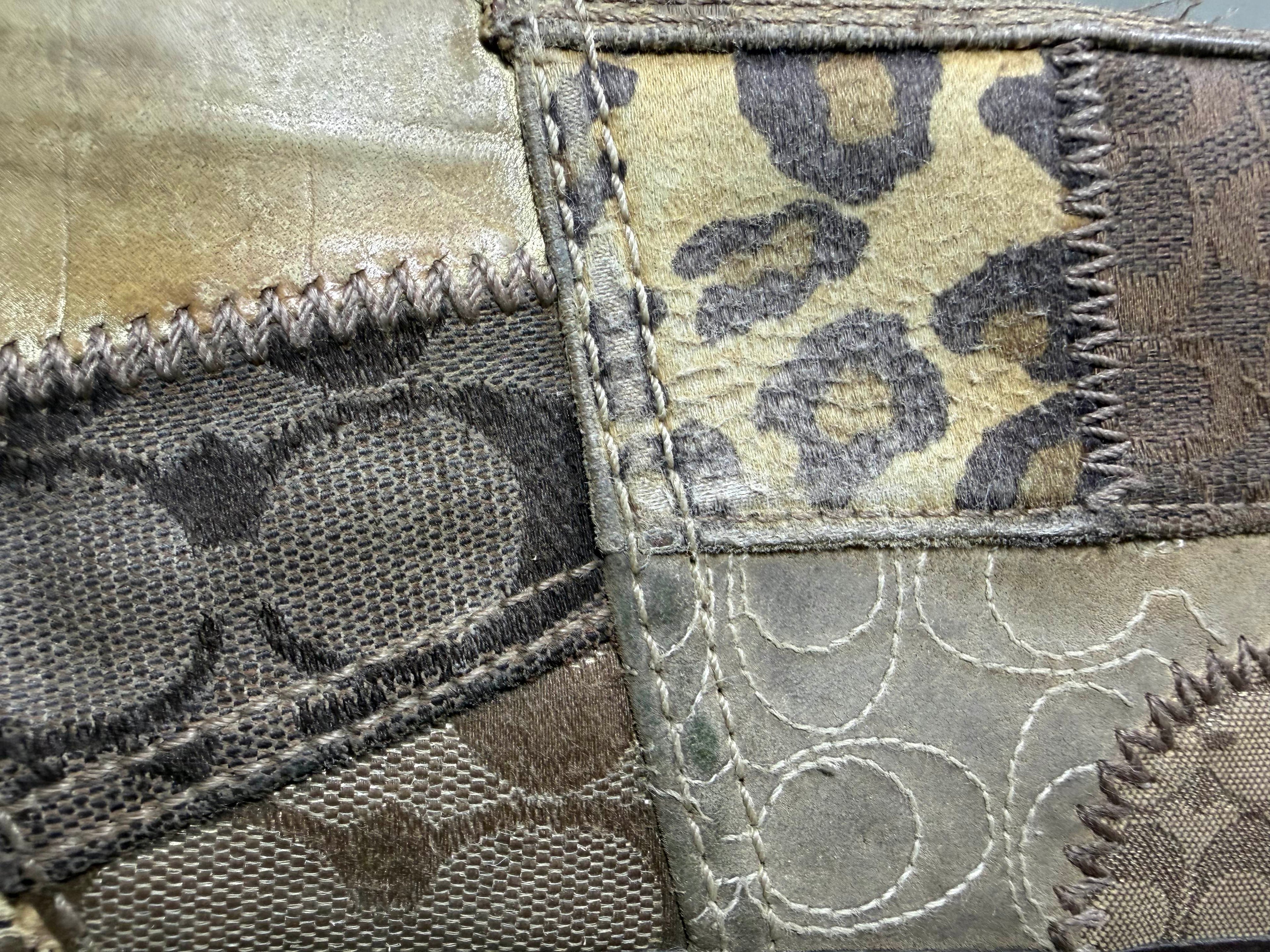 Coach Y2K Zoe Patchwork Zip-Around Continental Wallet (Rare Leopard / Python)