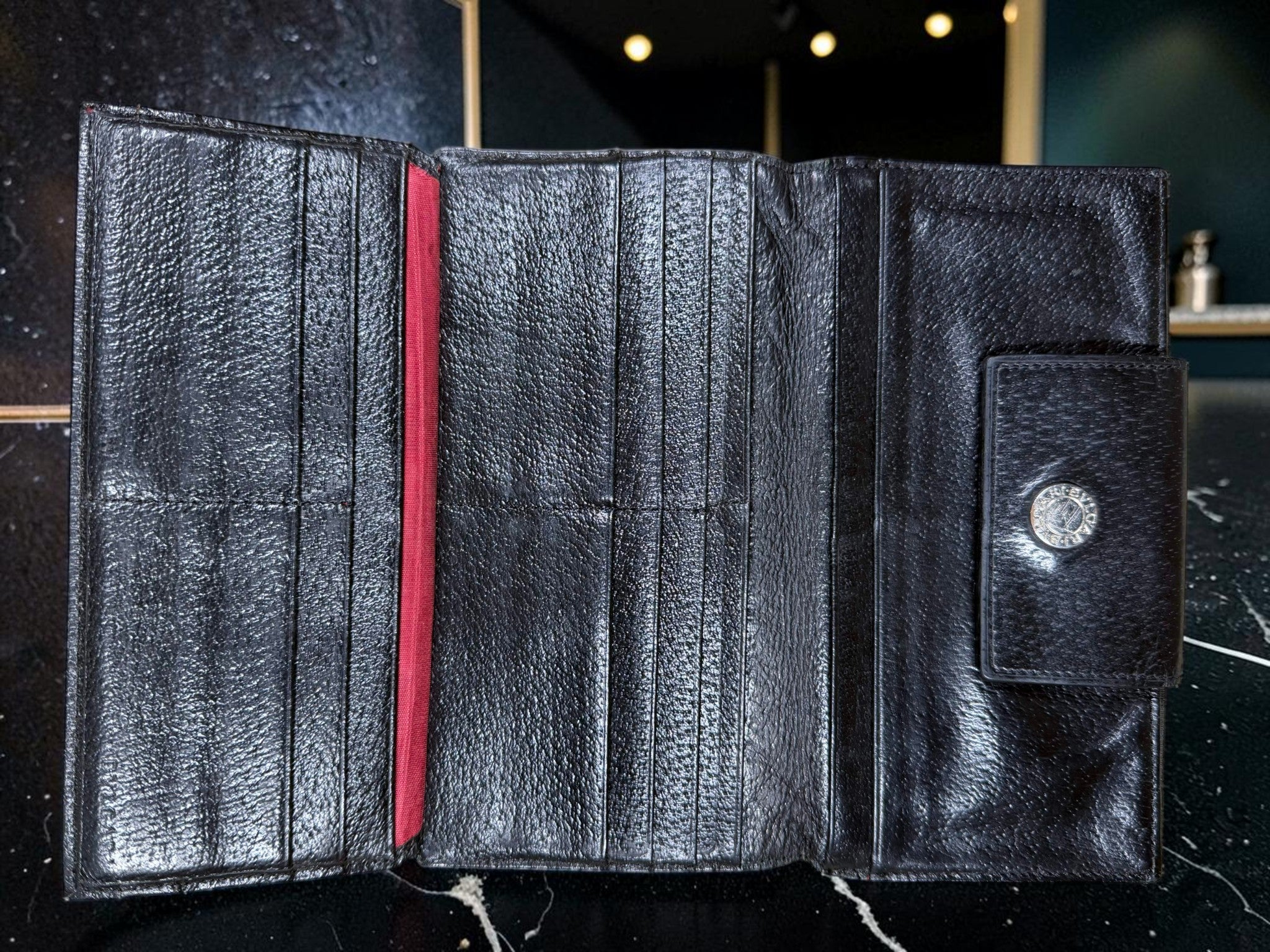 Bvlgari Logomania Black Canvas Long Wallet