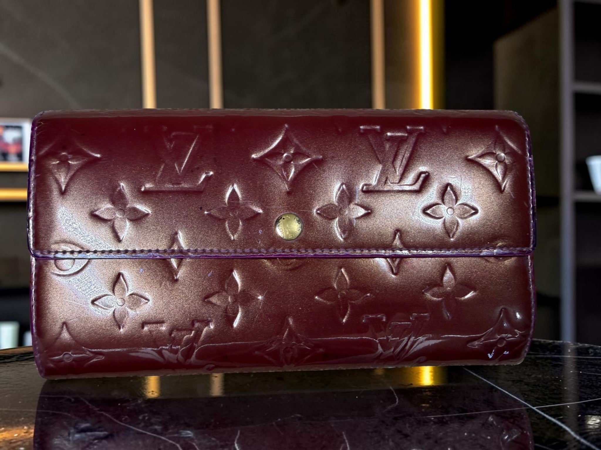 Louis Vuitton Vernis Sara Long Wallet in Améthyste