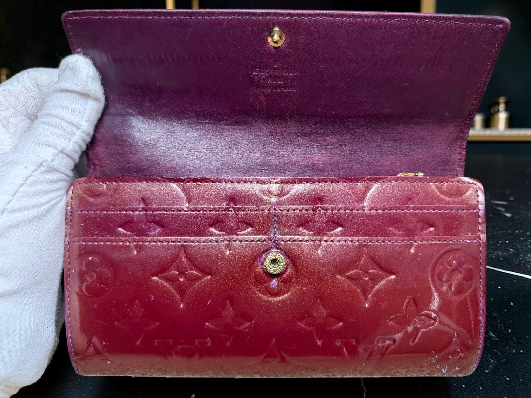 Louis Vuitton Vernis Sara Long Wallet in Améthyste