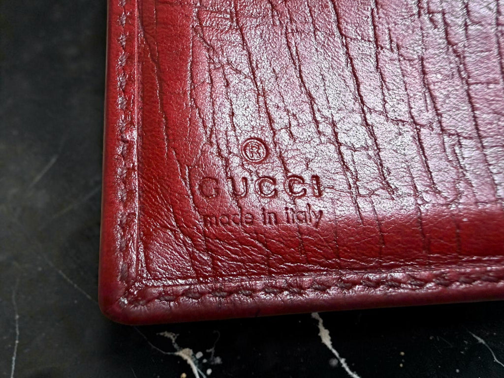 Gucci Jackie Piston Clasp Compact Wallet in Red