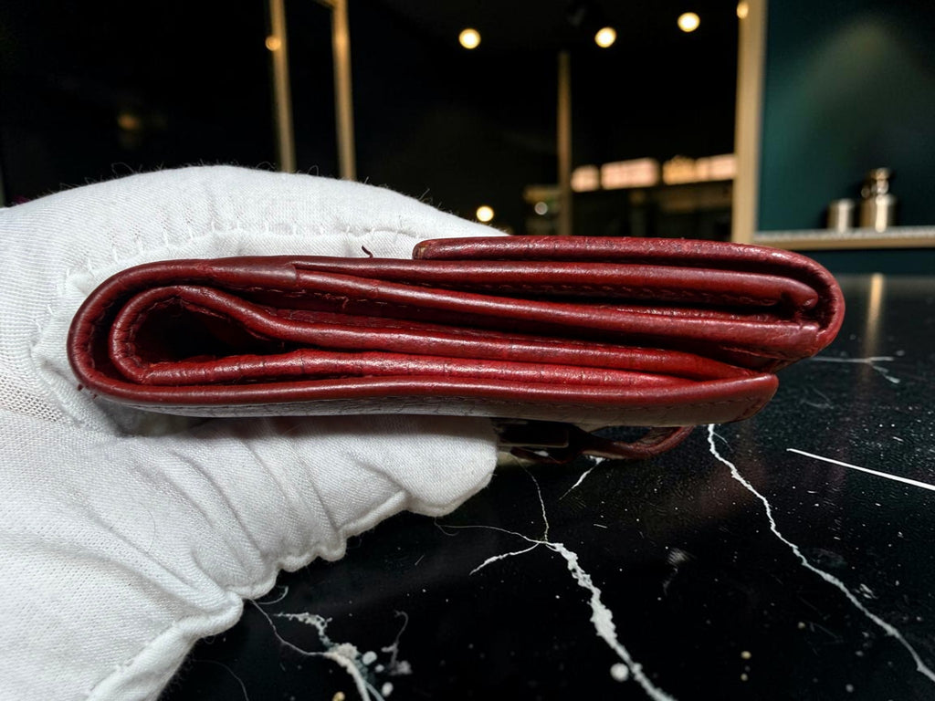 Gucci Jackie Piston Clasp Compact Wallet in Red