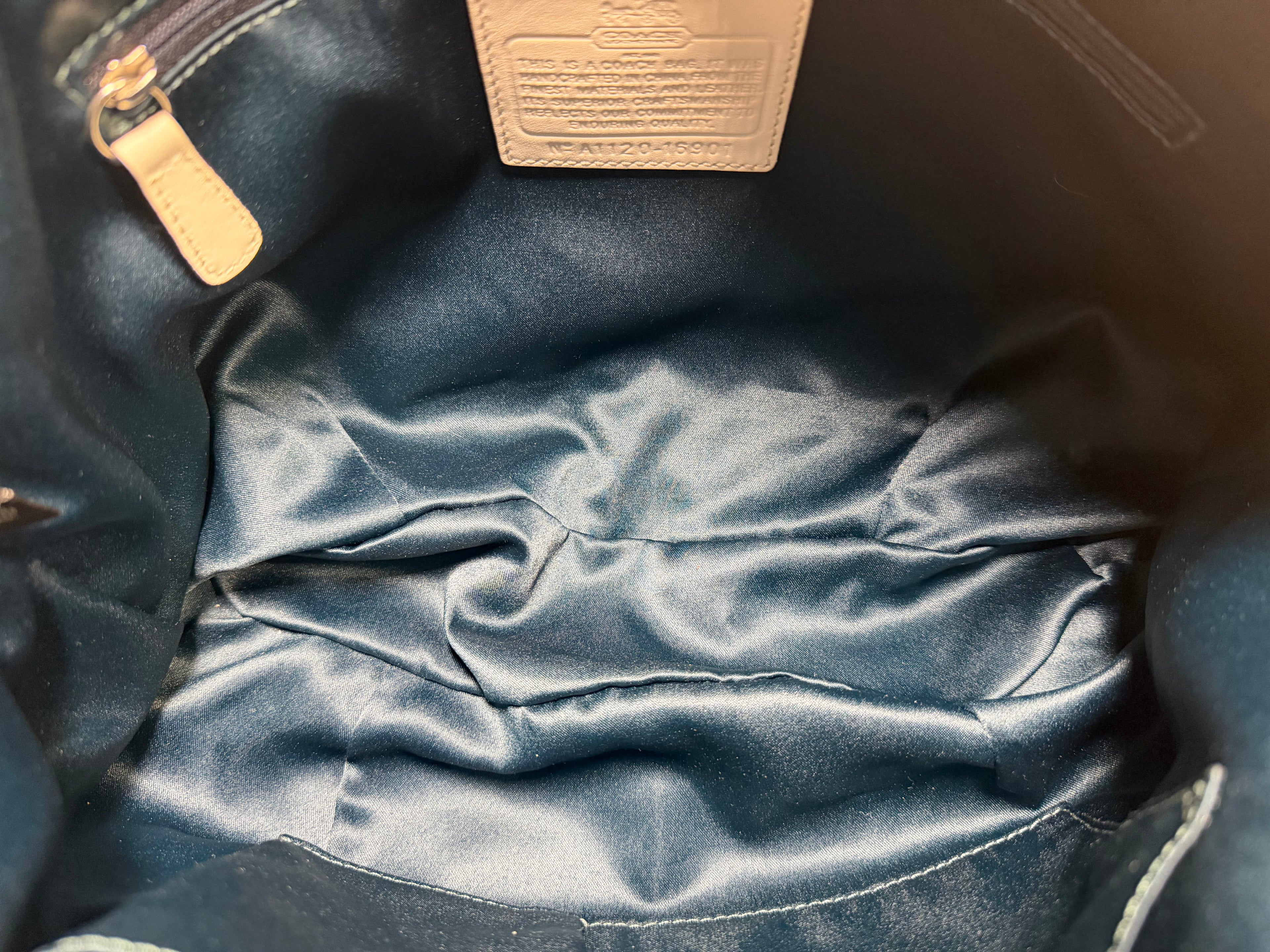 Coach Madison Shantung Sophia Satchel – Grey/White Canvas, Style 16901