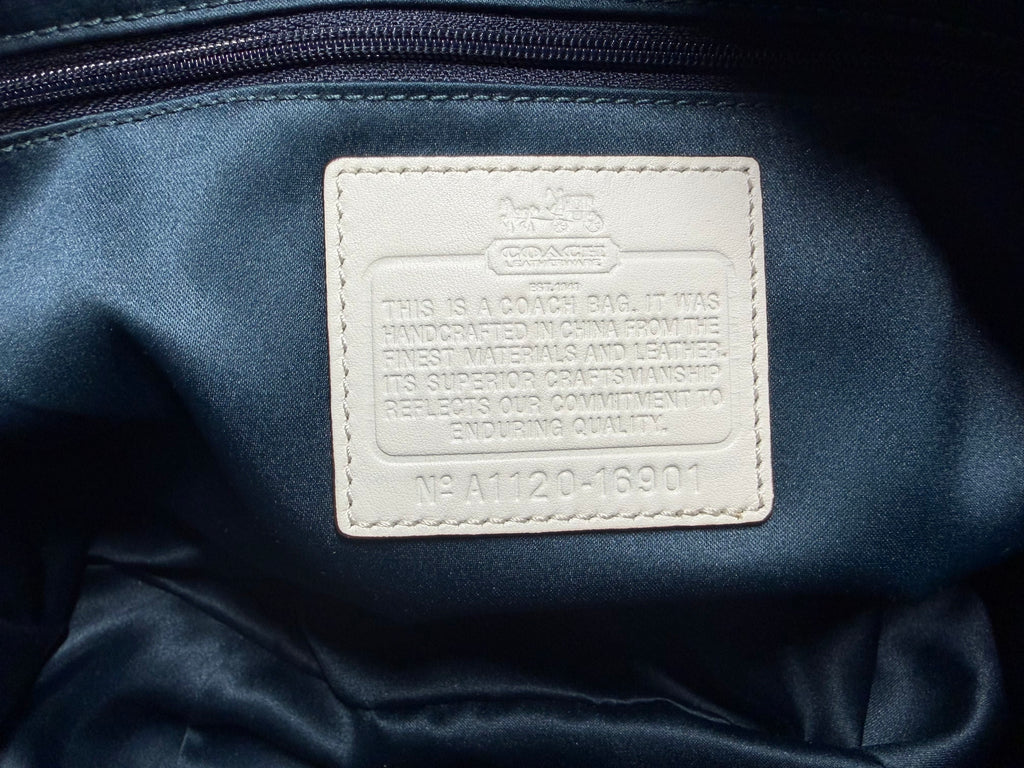Coach Madison Shantung Sophia Satchel – Grey/White Canvas, Style 16901