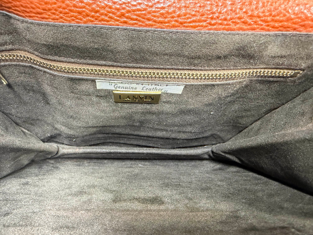 Vintage Lanvin Suede Shoulder Bag leather Trim adjustment strap