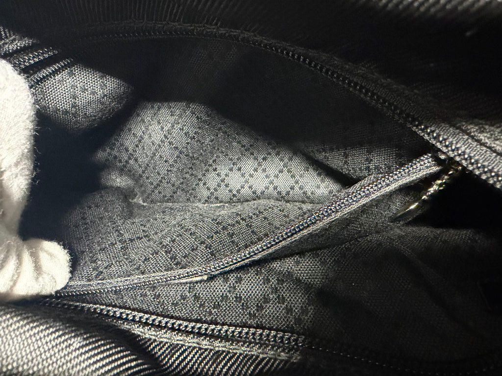 Vintage Gucci Bamboo 2 Way Nylon Tote with Detachable Leather Shoulder Strap - With COA