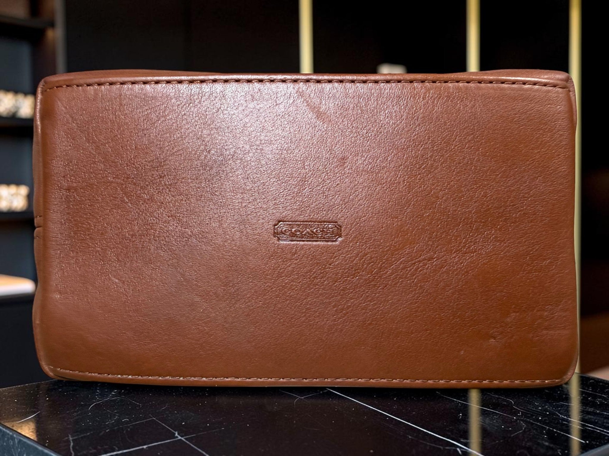 Coach Classic Pouch (Style 6929) in Tan Leather (Dominican Republic)