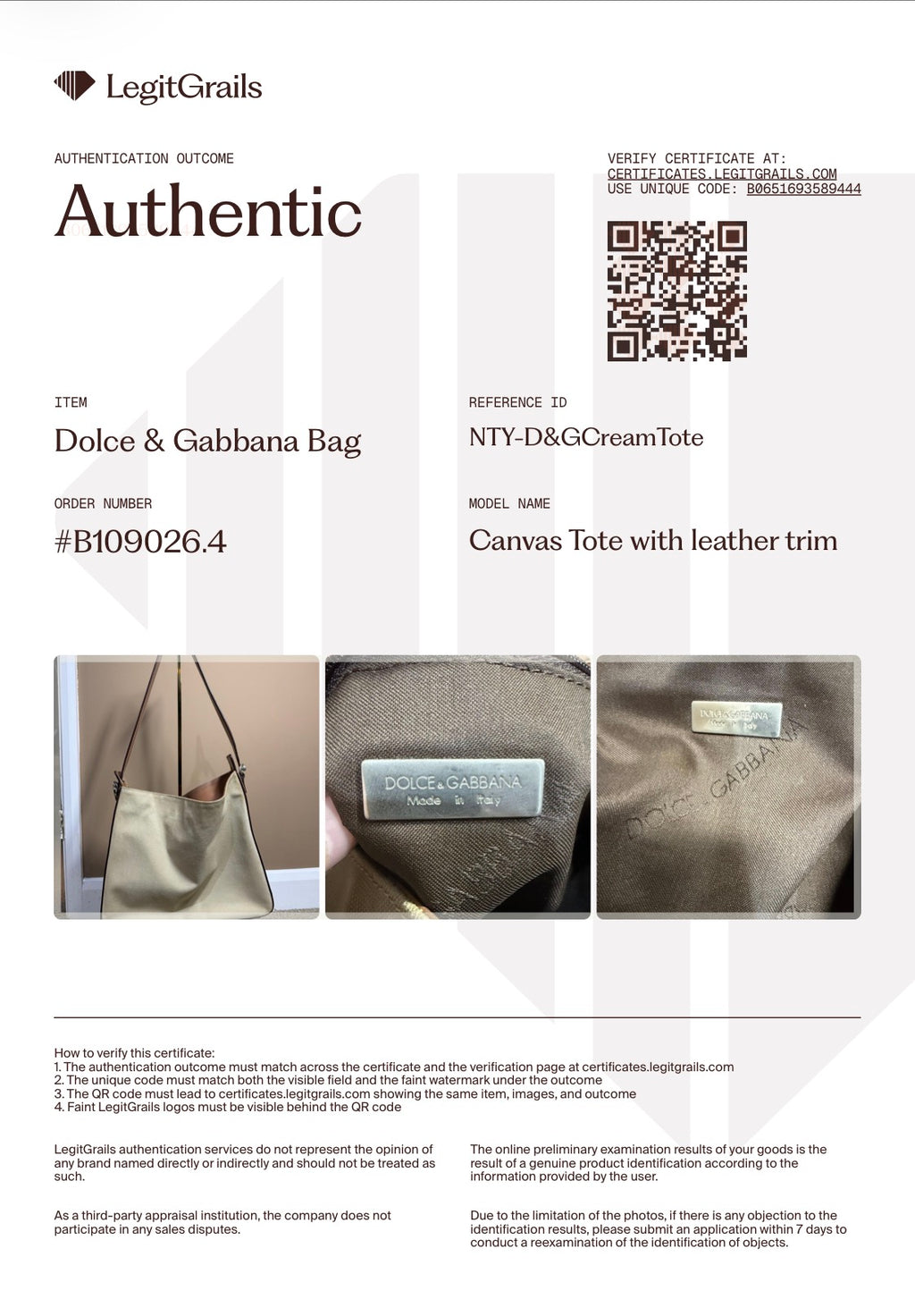 Vintage Dolce & Gabbana Canvas and Vacchetta Leather Tote Bag
