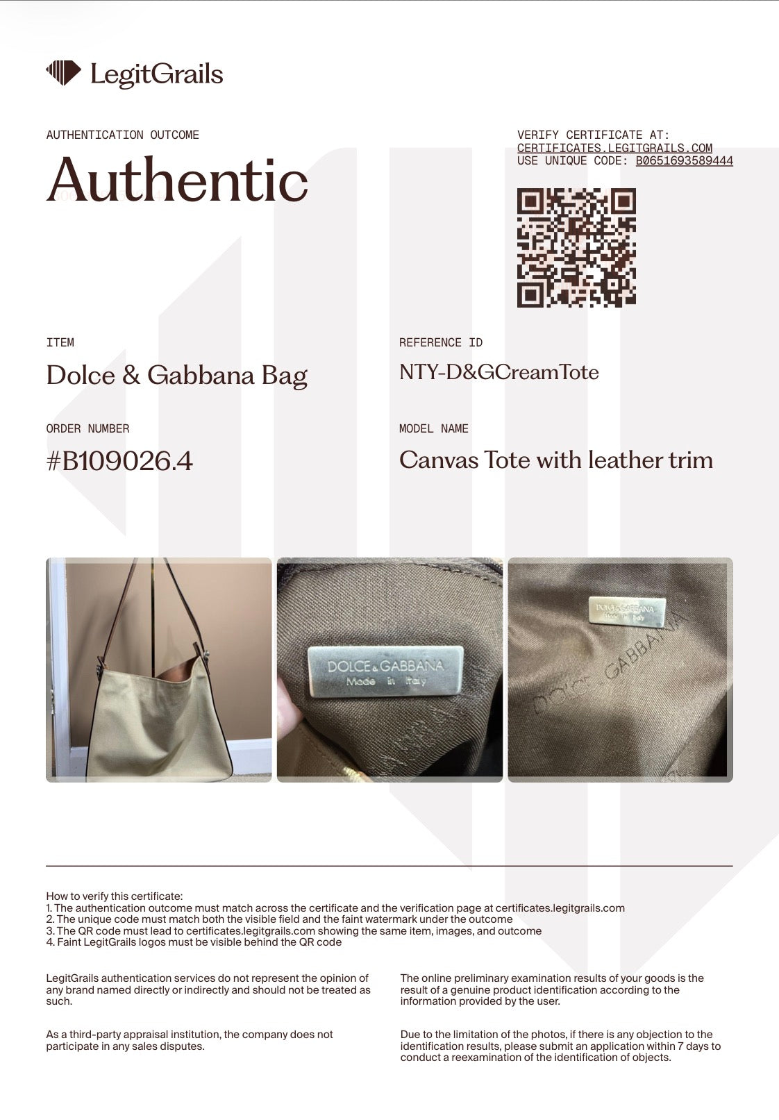 Vintage Dolce & Gabbana Canvas and Vacchetta Leather Tote Bag