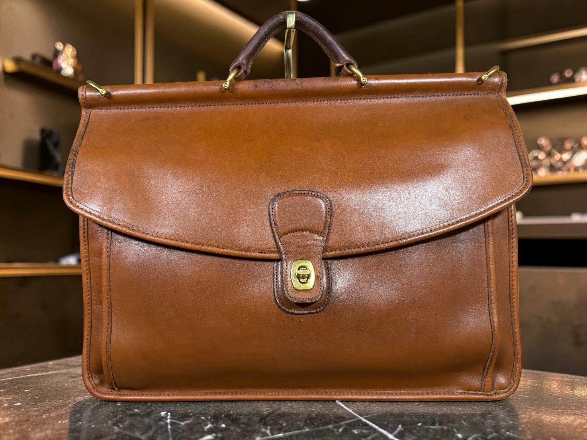 Vintage Coach Beekman Briefcase (M7C-5266) in British Tan (Made in the United States)