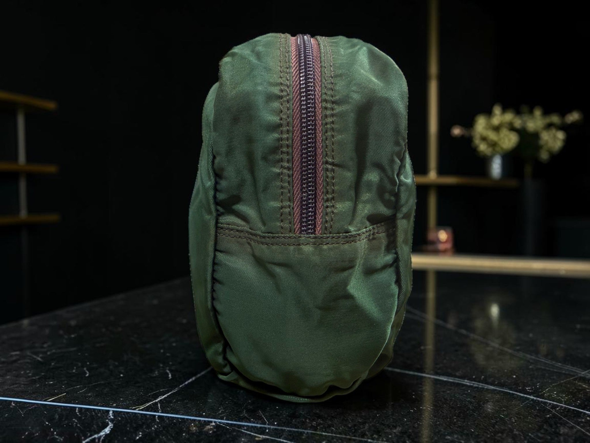 Prada Tessuto Nylon Pouch in Olive Green