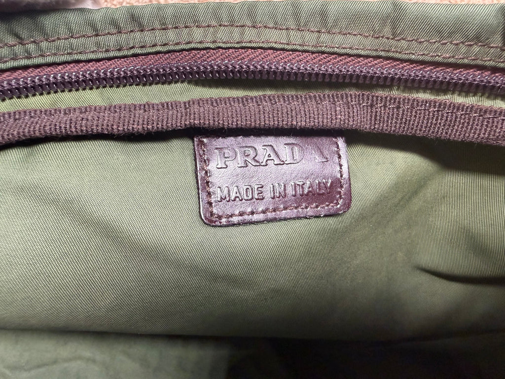 Prada Tessuto Nylon Pouch in Olive Green
