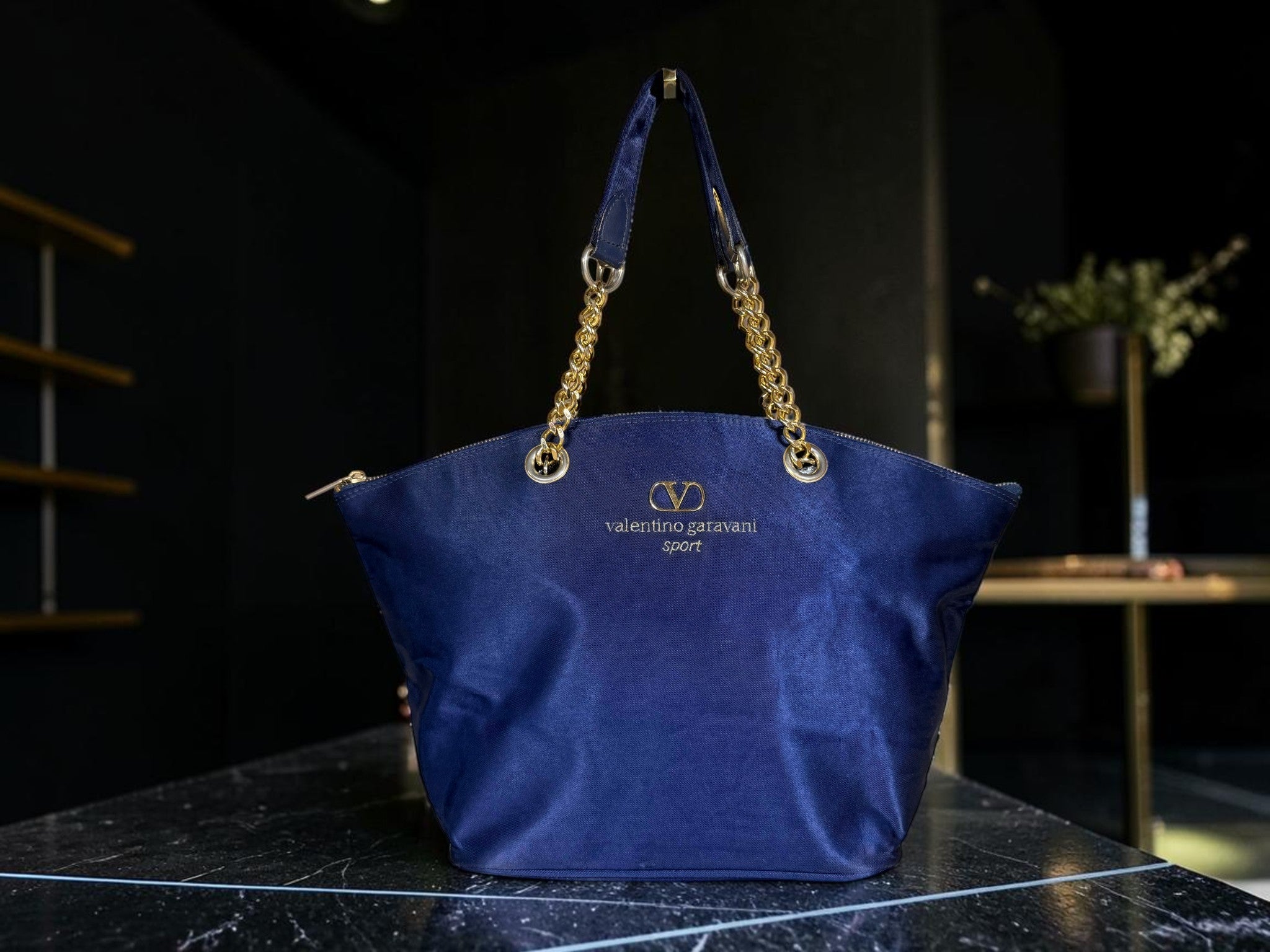 Valentino Garavani Sport Navy Nylon Tote