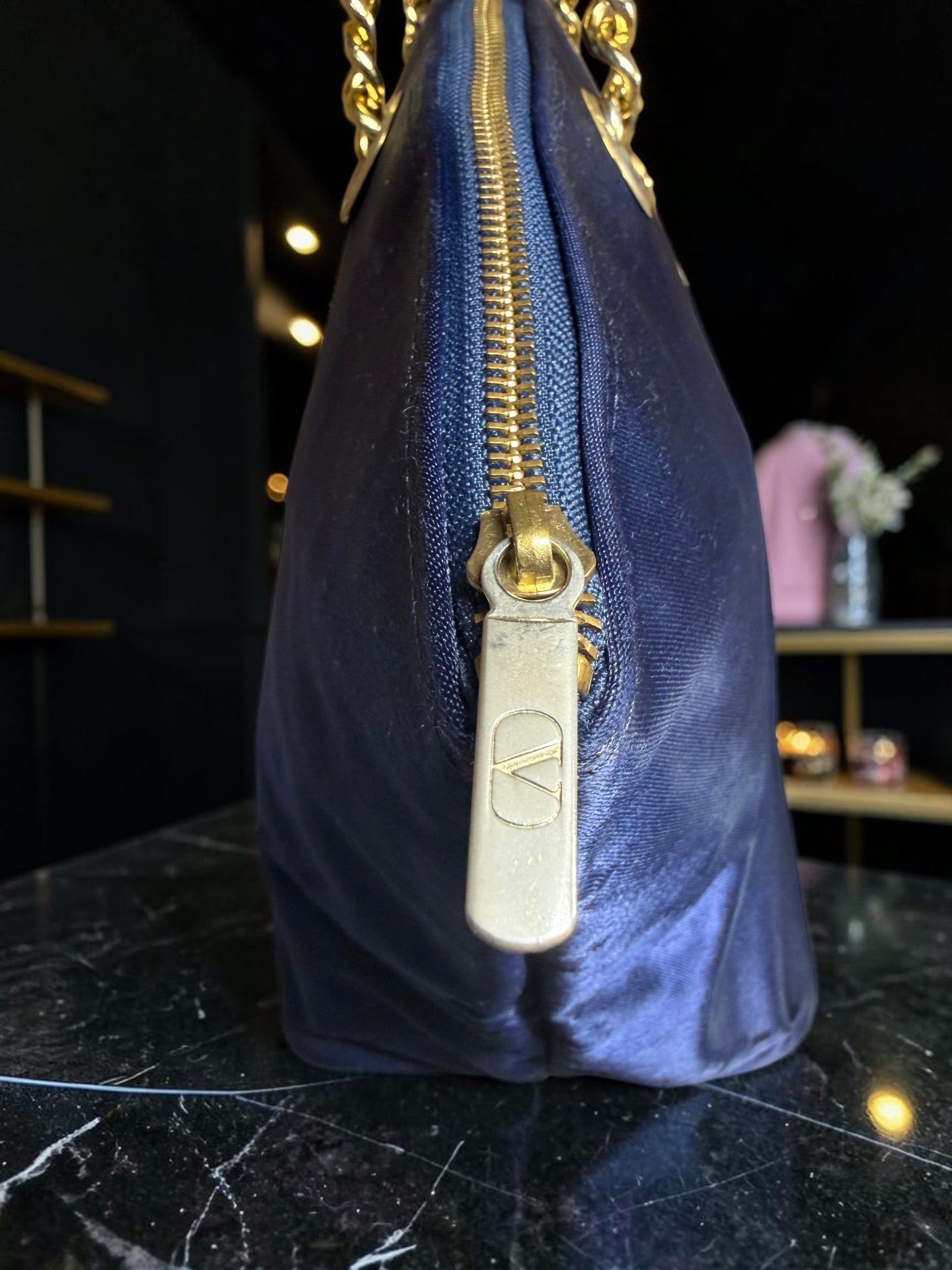 Valentino Garavani Sport Navy Nylon Tote