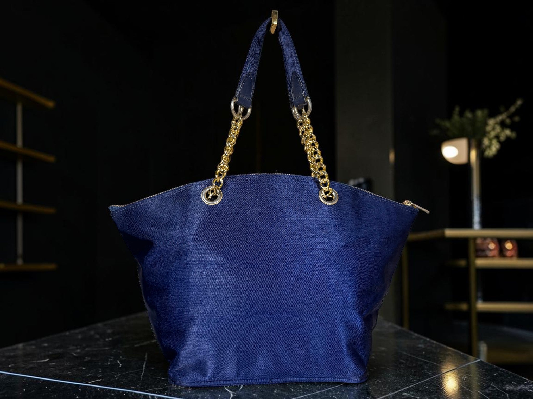 Valentino Garavani Sport Navy Nylon Tote