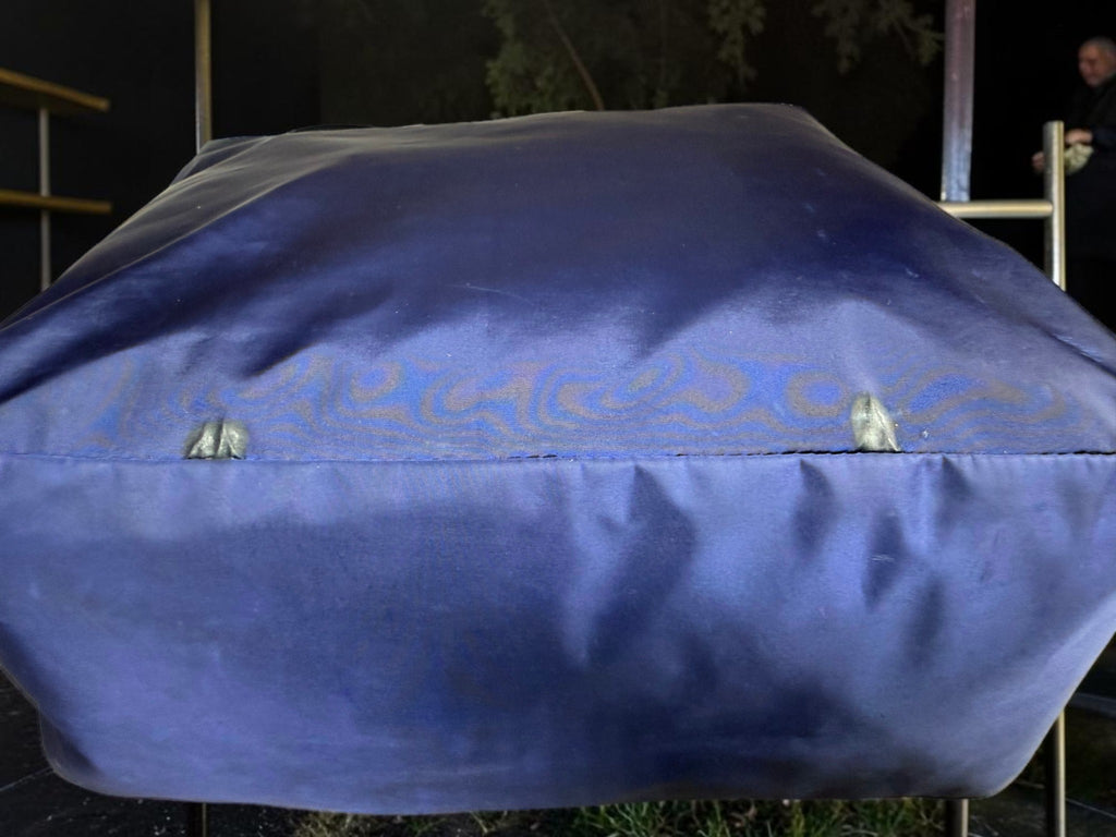 Bally Switzerland Navy Nylon and Black Leather Shopper Tote