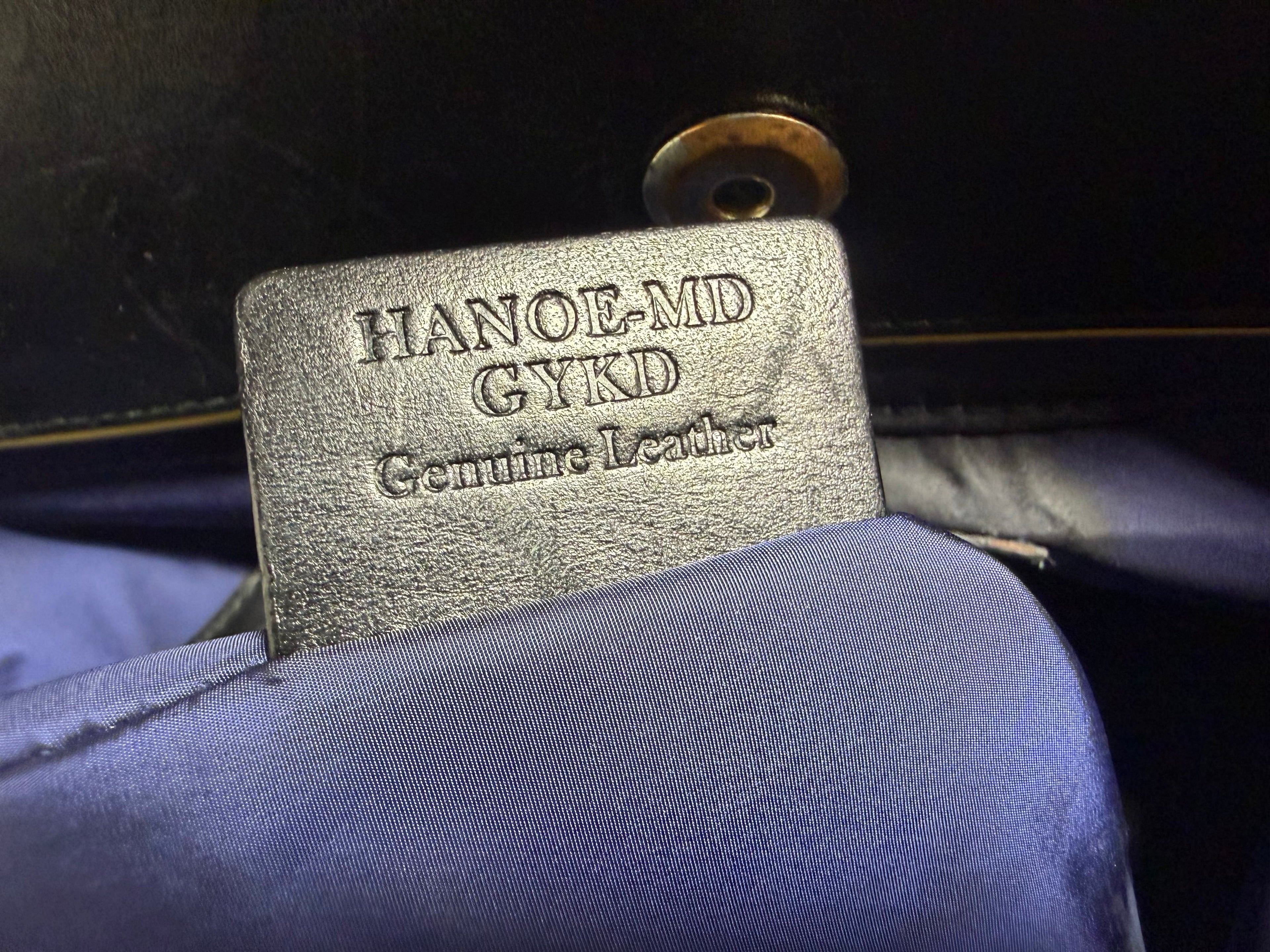 Bally Switzerland Navy Nylon and Black Leather Shopper Tote