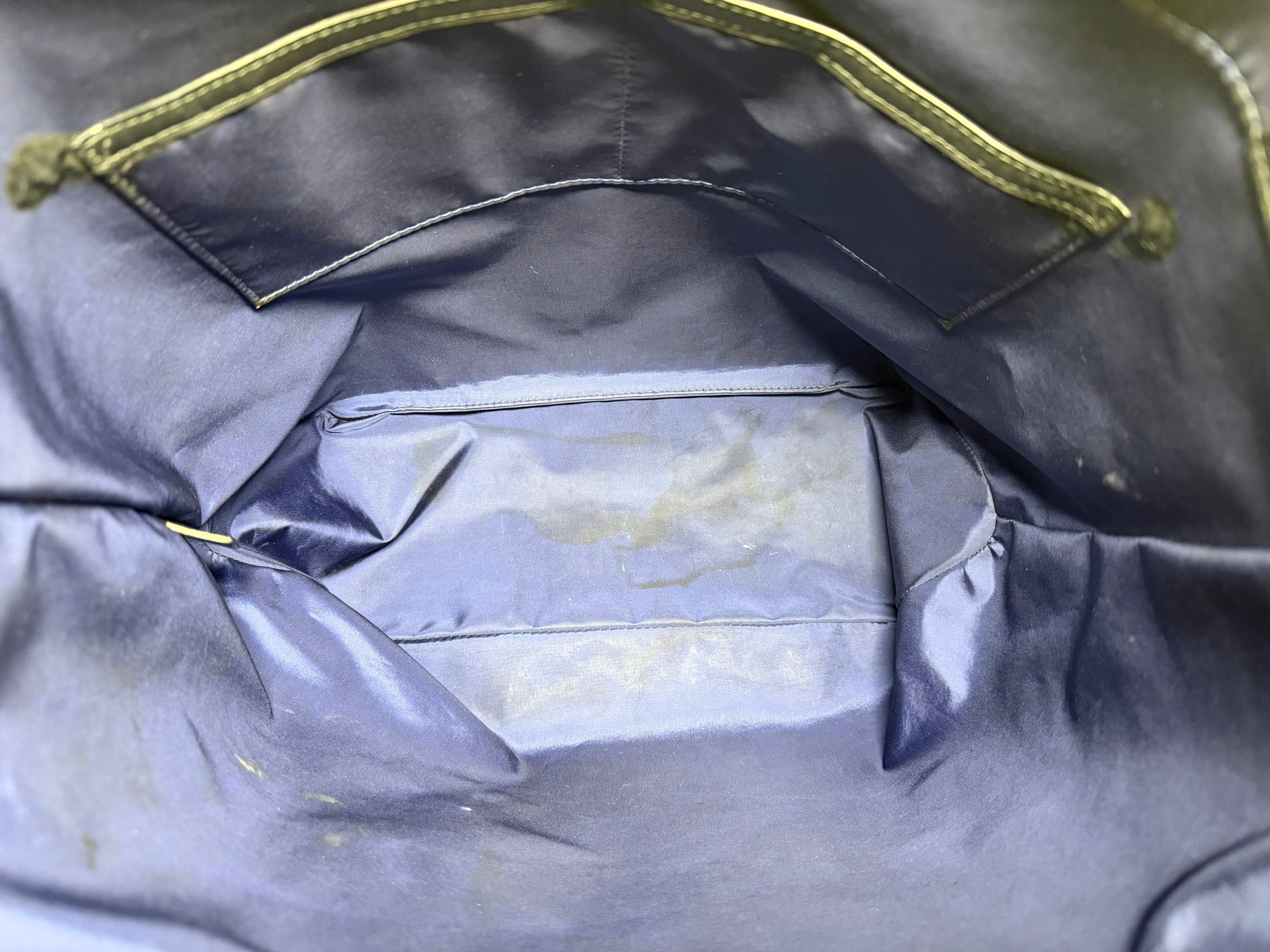 Bally Switzerland Navy Nylon and Black Leather Shopper Tote