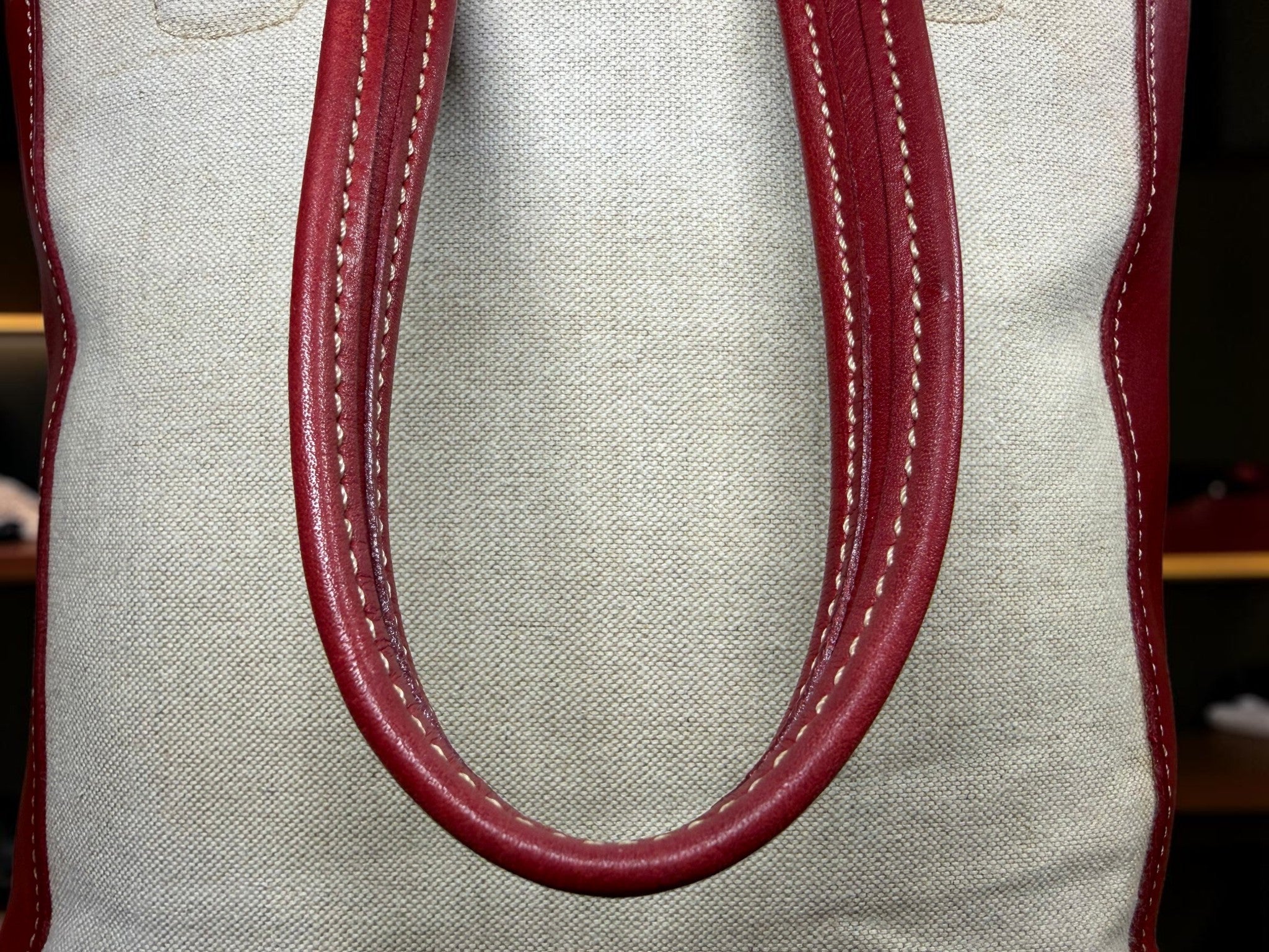 Coach Bleecker Canvas Tote with Red Leather Trim (A0D-6122 Made in United States)