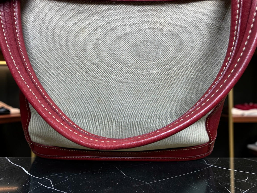 Coach Bleecker Canvas Tote with Red Leather Trim (A0D-6122 Made in United States)