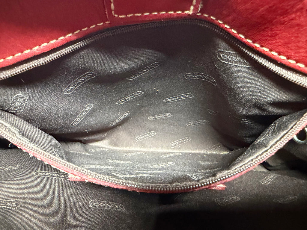 Coach Bleecker Canvas Tote with Red Leather Trim (A0D-6122 Made in United States)