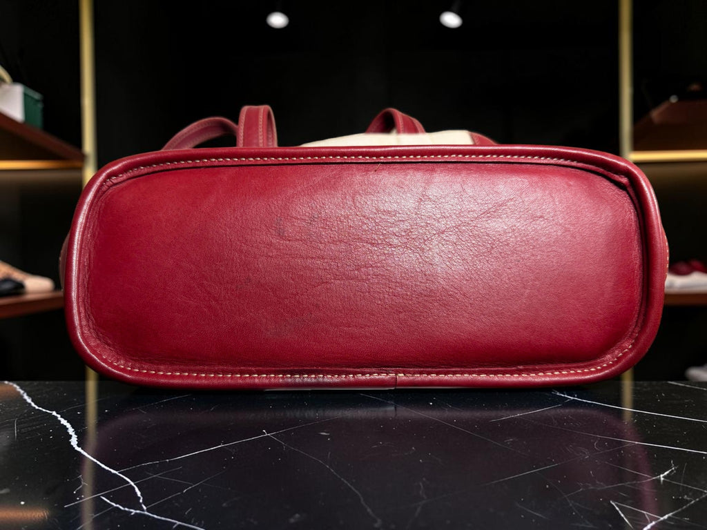 Coach Bleecker Canvas Tote with Red Leather Trim (A0D-6122 Made in United States)